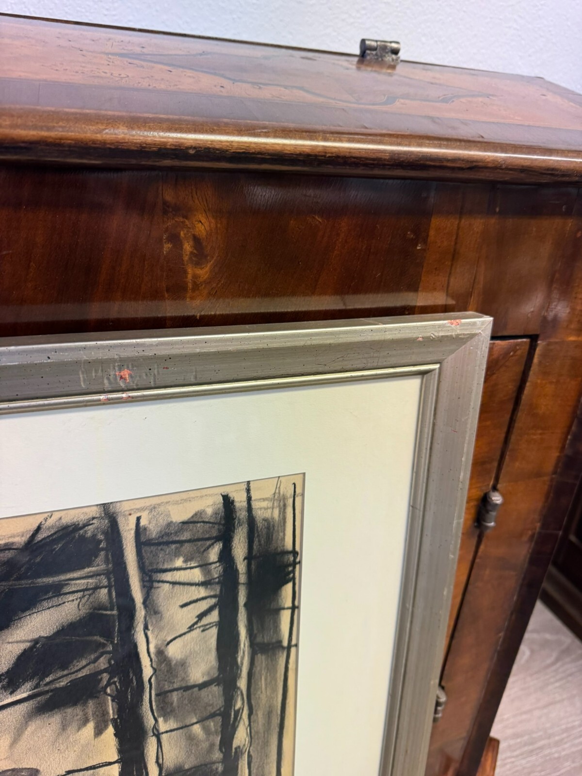 ROMAN PODRAZSKY KOHLESTIFT ZEICHNUNG BÖHMERWALD III GERAHMT – Bild 14