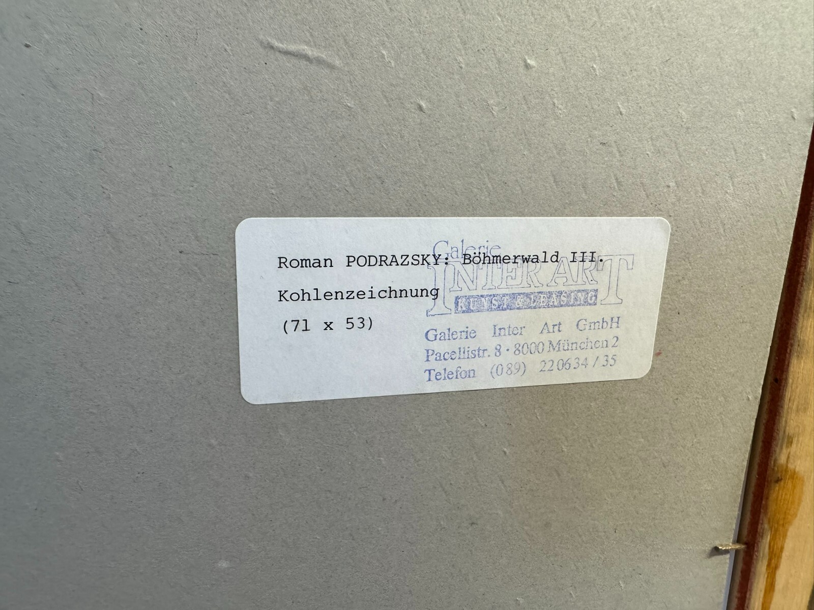ROMAN PODRAZSKY KOHLESTIFT ZEICHNUNG BÖHMERWALD III GERAHMT – Bild 15