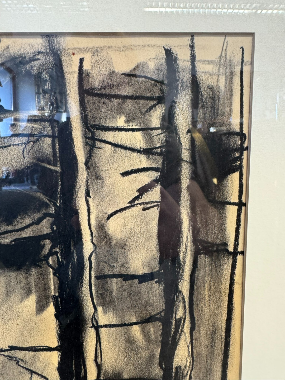 ROMAN PODRAZSKY KOHLESTIFT ZEICHNUNG BÖHMERWALD III GERAHMT – Bild 10