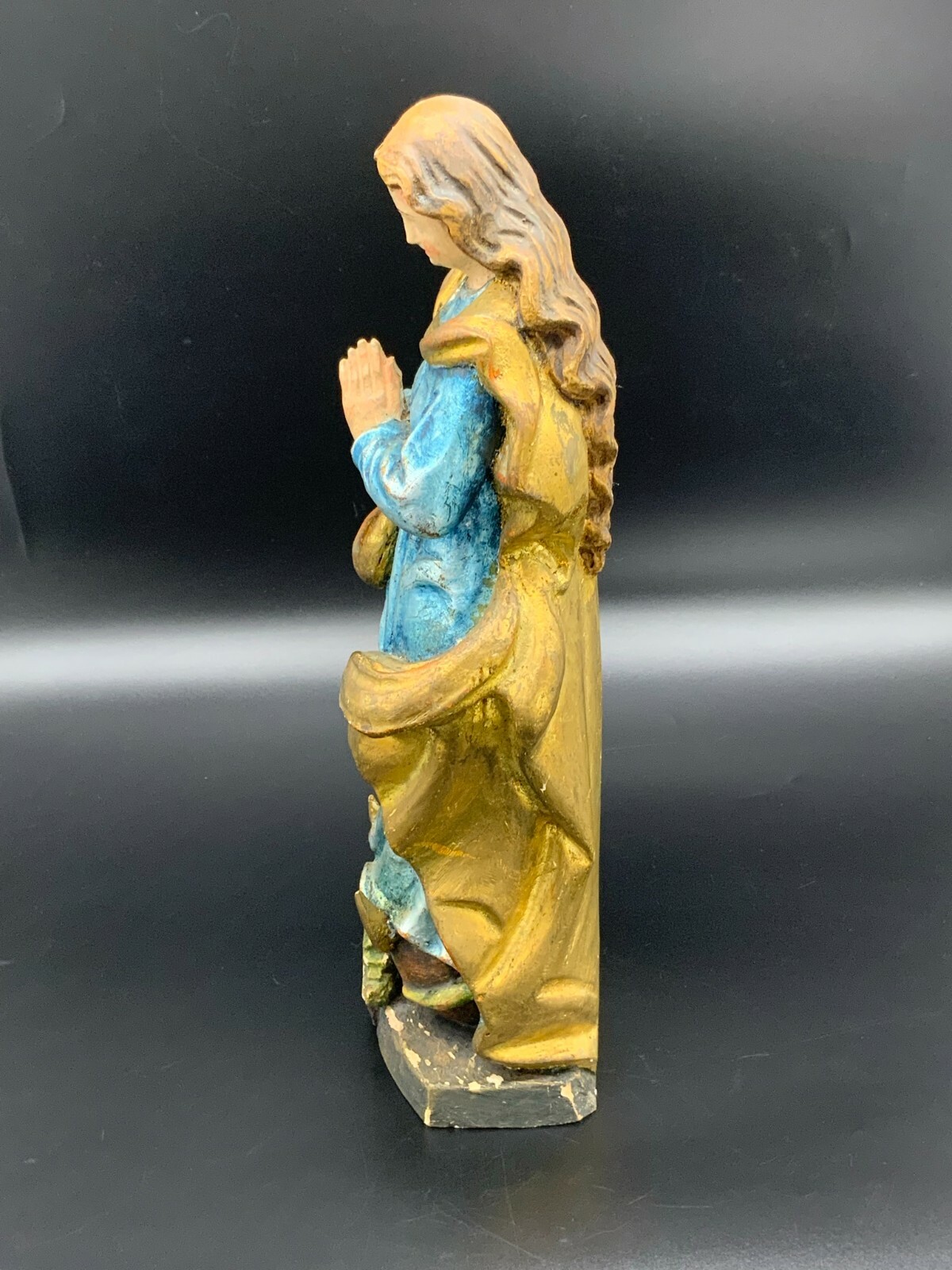 MONDSICHEL MADONNA HEILIGENFIGUR SKULPTUR AUS HOLZ HANDGESCHNITZT 45cm – Bild 3