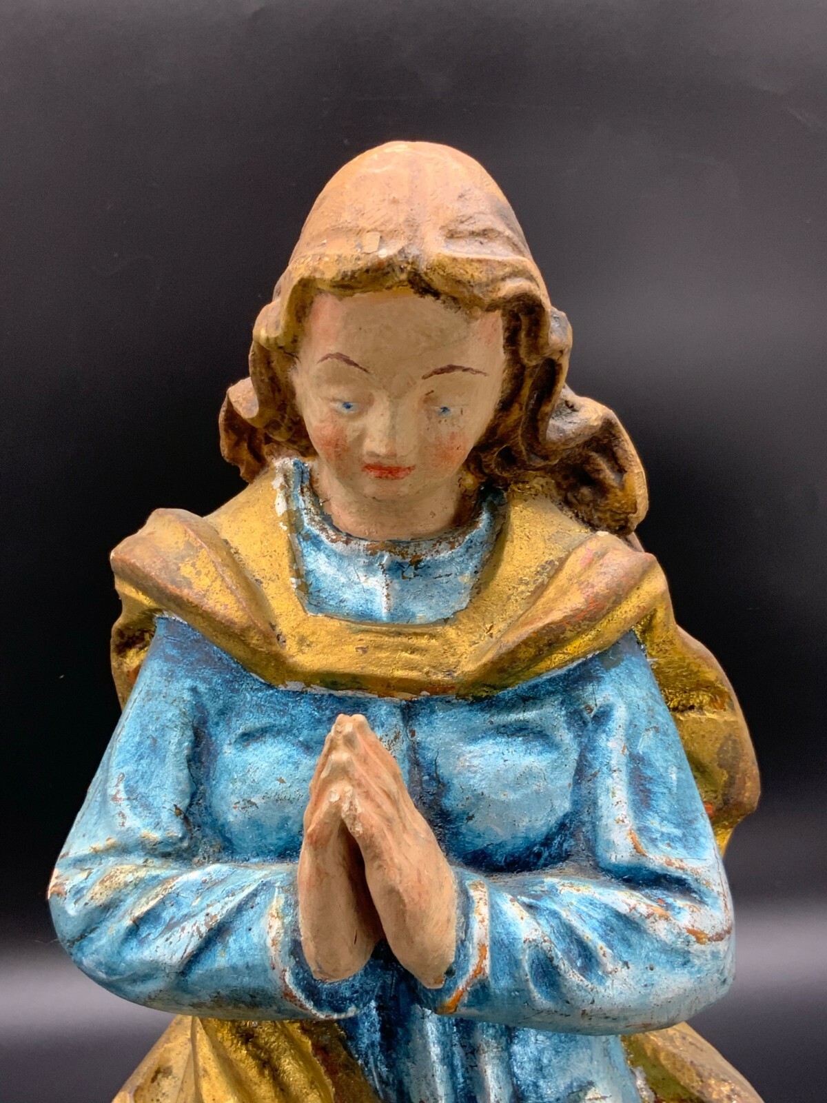 MONDSICHEL MADONNA HEILIGENFIGUR SKULPTUR AUS HOLZ HANDGESCHNITZT 45cm – Bild 6