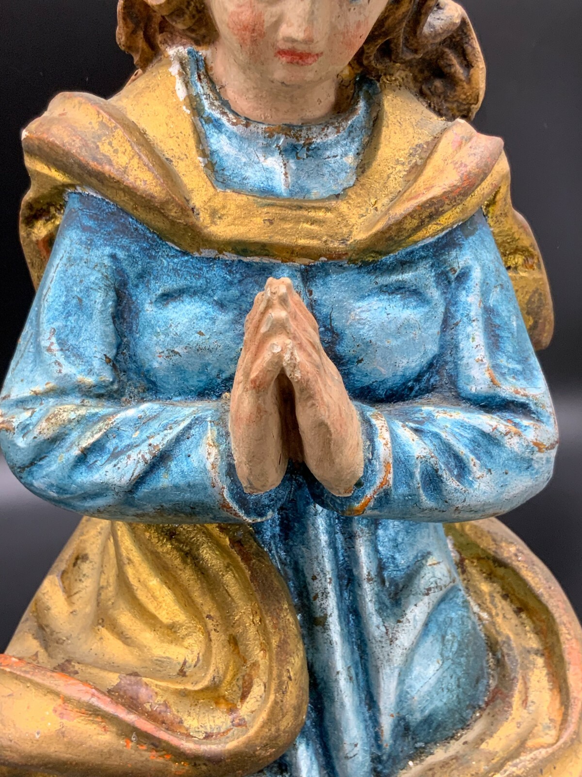 MONDSICHEL MADONNA HEILIGENFIGUR SKULPTUR AUS HOLZ HANDGESCHNITZT 45cm – Bild 7