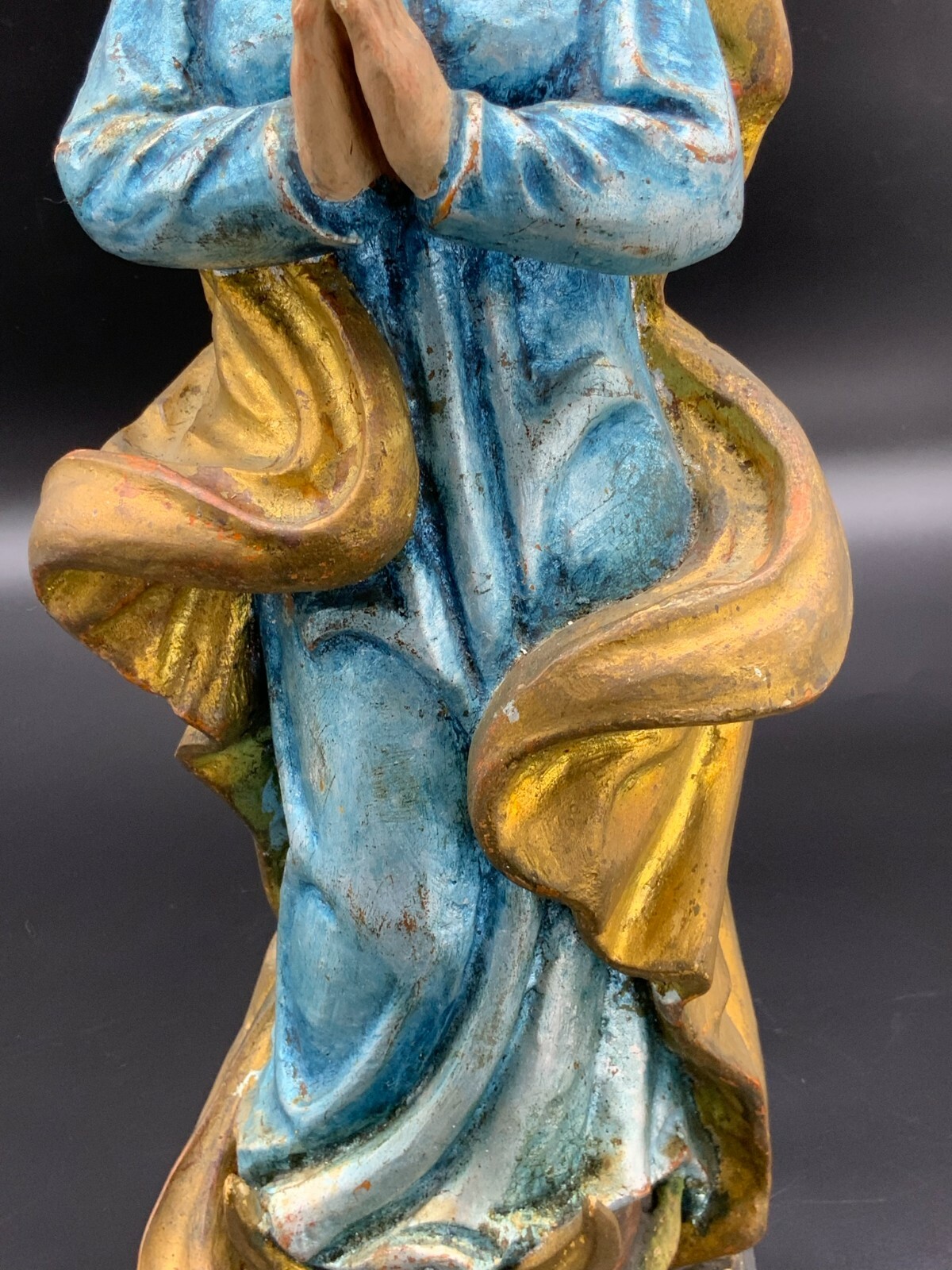 MONDSICHEL MADONNA HEILIGENFIGUR SKULPTUR AUS HOLZ HANDGESCHNITZT 45cm – Bild 8