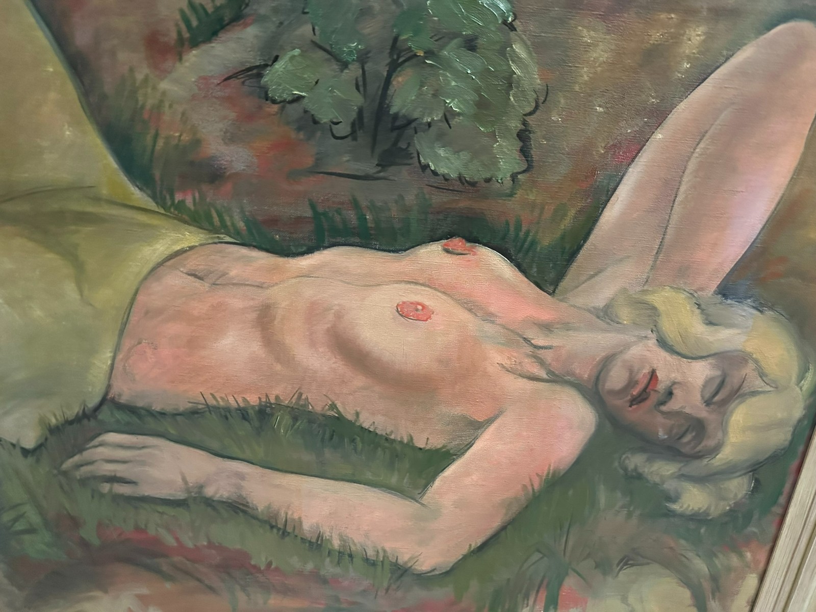 150x70cm GROSSES ÖLGEMÄLDE SIGNIERT ILGEN SCHLAFENDER AKT EROTIK NACKTE FRAU