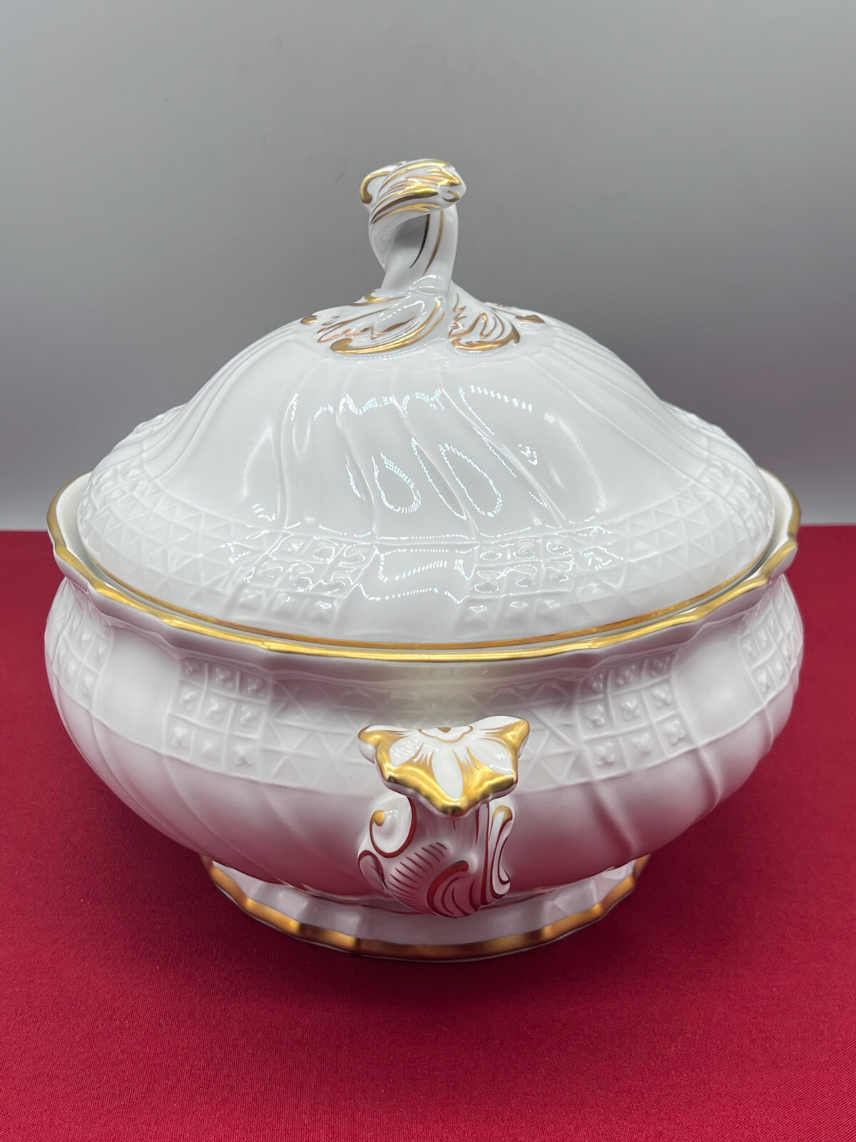 PRUNK TERRINE HUTSCHENREUTHER PORZELLAN FILIGRAG VERGOLDET – Bild 4
