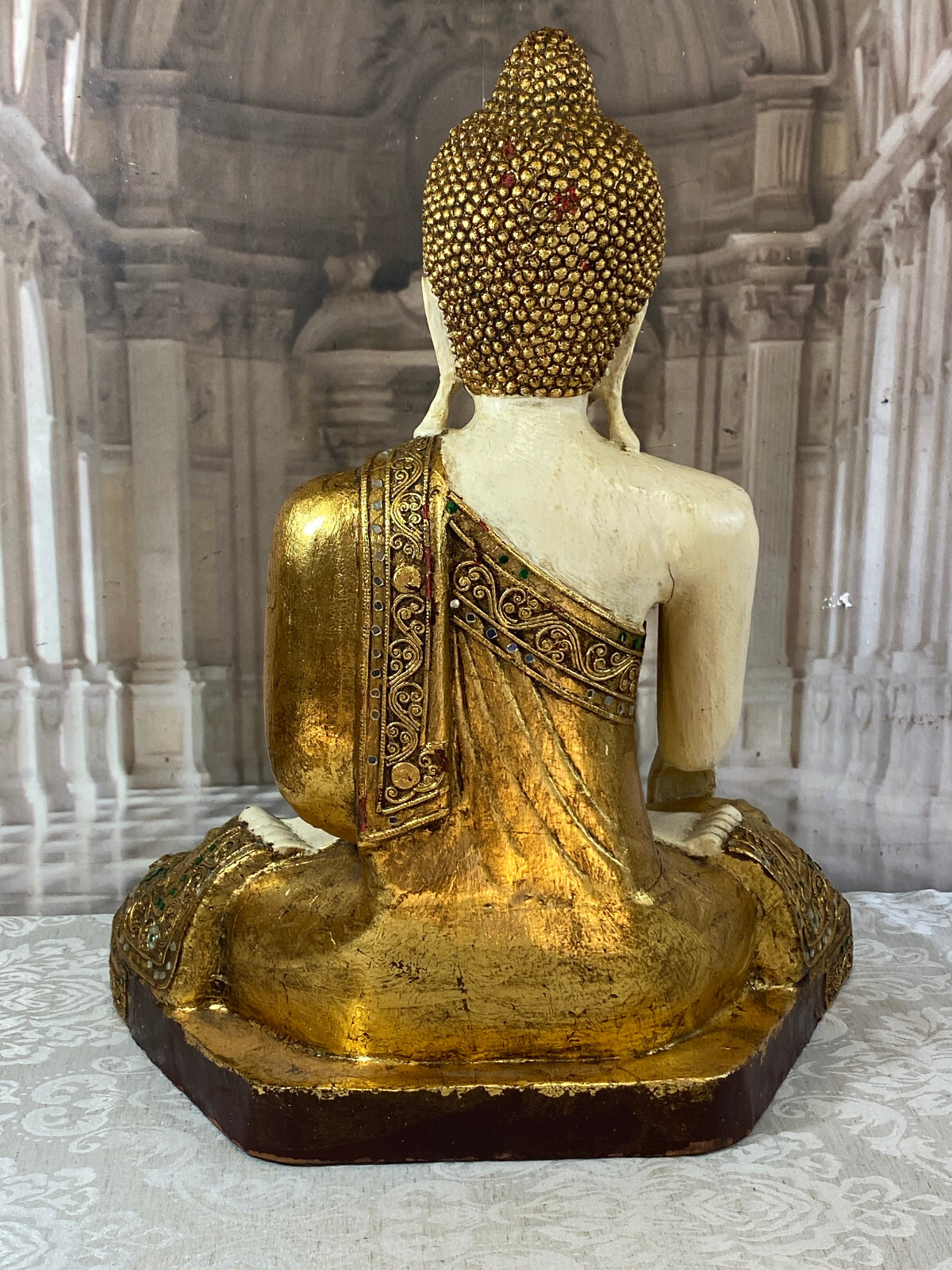 GROSSE BUDDHA FIGUR 51cm CHINA HANDBEMALT GLASSCHMUCK – Bild 19