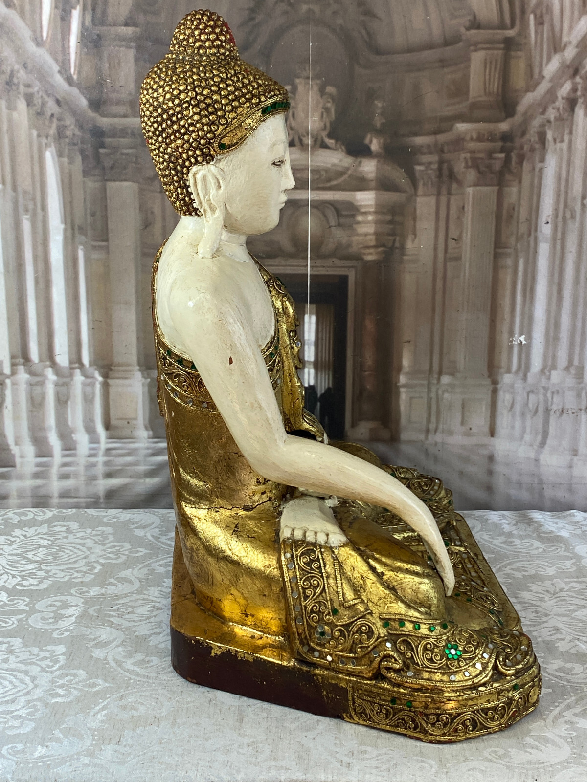 GROSSE BUDDHA FIGUR 51cm CHINA HANDBEMALT GLASSCHMUCK – Bild 22