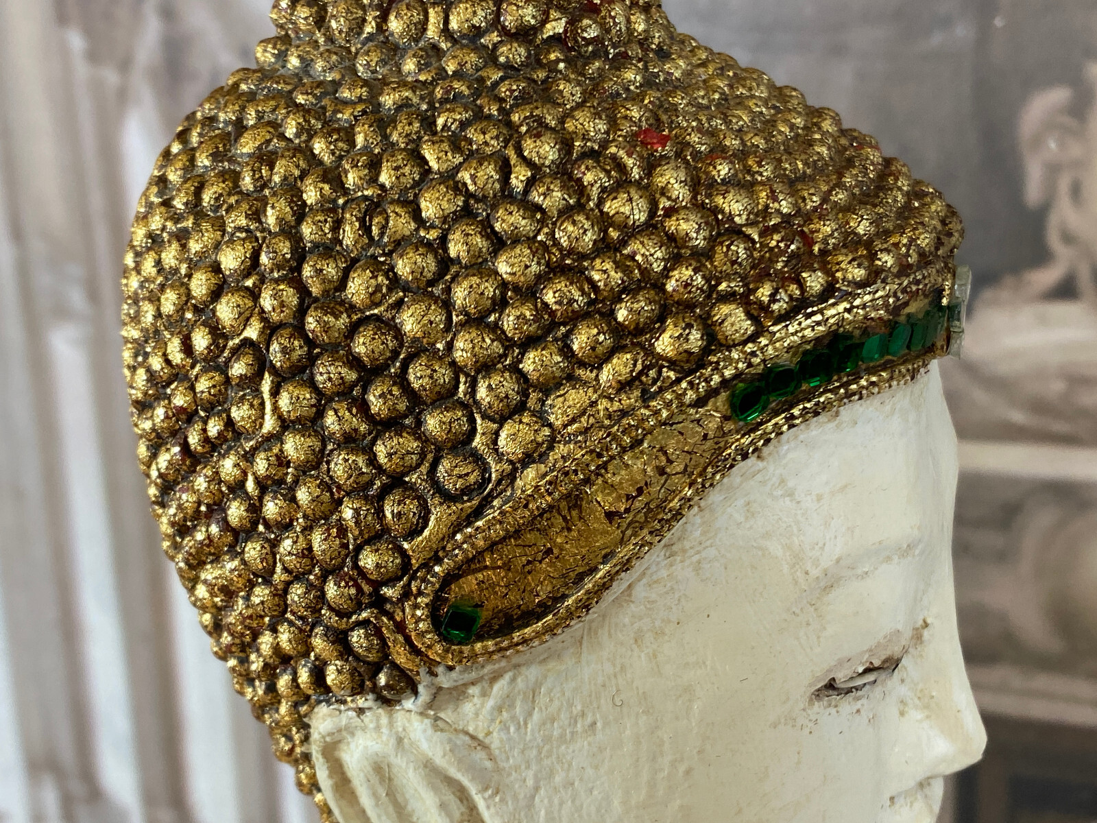 GROSSE BUDDHA FIGUR 51cm CHINA HANDBEMALT GLASSCHMUCK – Bild 25