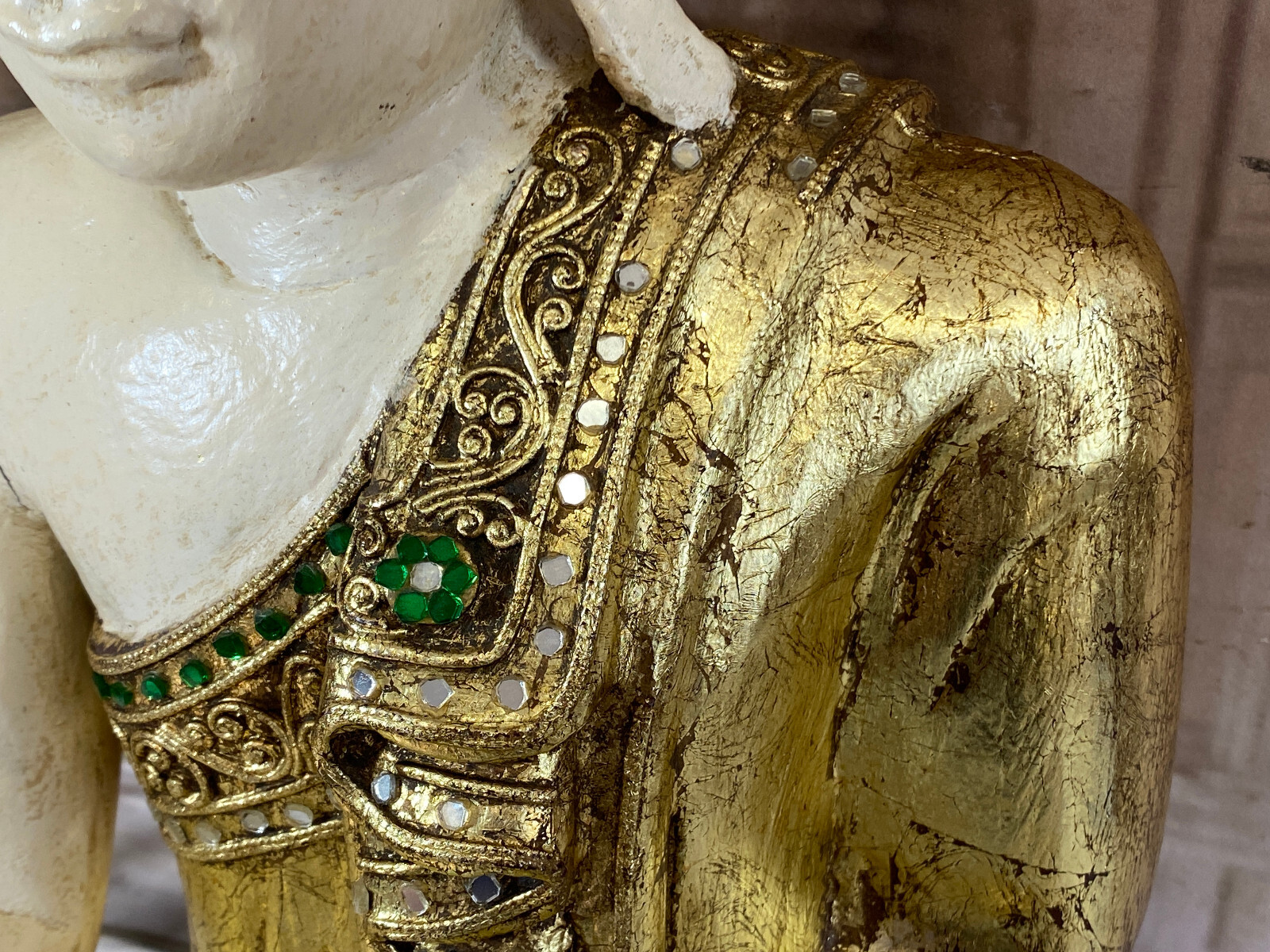 GROSSE BUDDHA FIGUR 51cm CHINA HANDBEMALT GLASSCHMUCK – Bild 5
