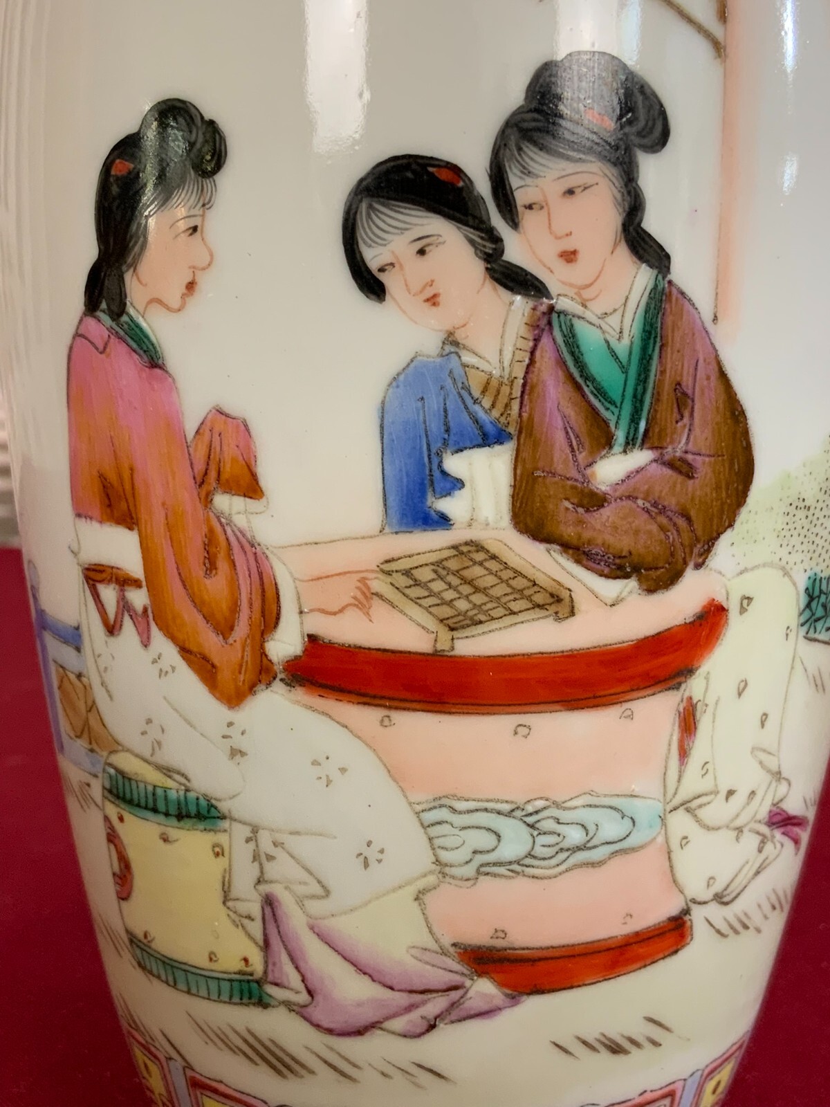 CHINA PORZELLAN VASE FAMILLE ROSE PERSONEN DEKOR 25cm SEHR GUTER ZUSTAND – Bild 6