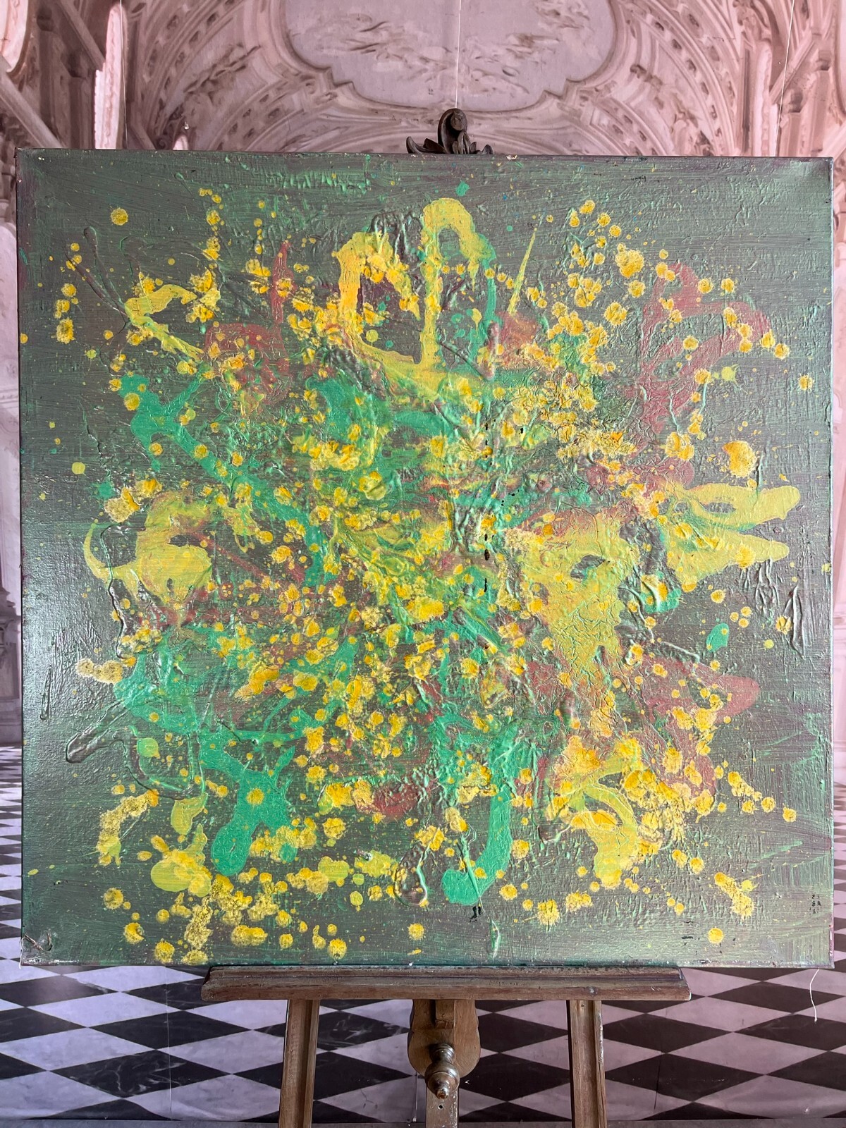ACRYLGEMÄLDE MODERN GROSSES GEMÄLDE VON WALDEMAR KUFNER (1940-2016) 100x100cm – Bild 4