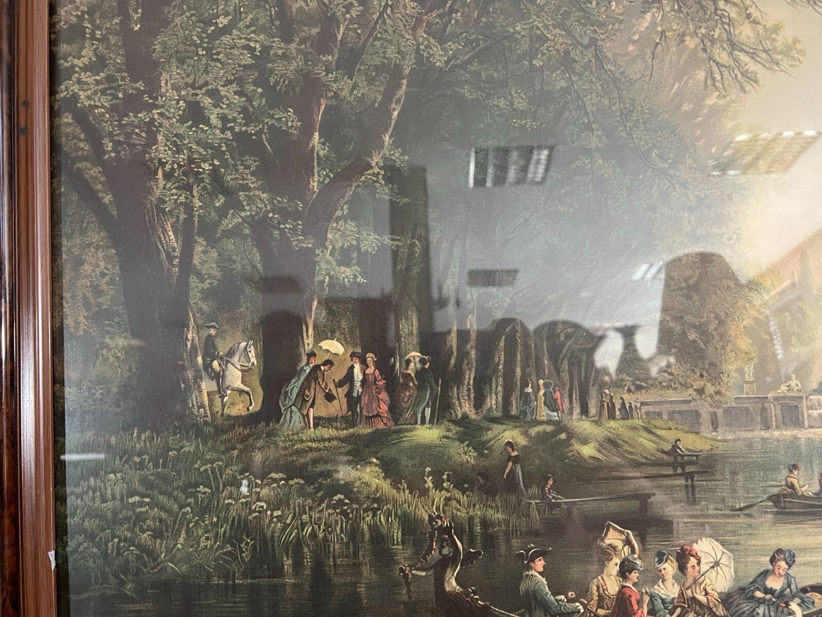 GALANTE BAROCKE SZENERIE PRUNKRAHMEN DRUCK PERSONEN LANDSCHAFT 107x82cm – Bild 6