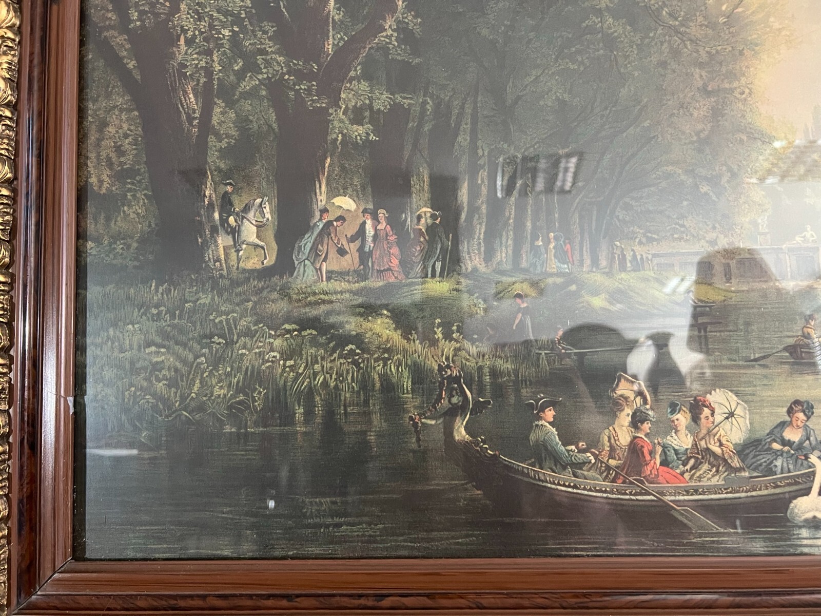 GALANTE BAROCKE SZENERIE PRUNKRAHMEN DRUCK PERSONEN LANDSCHAFT 107x82cm – Bild 7