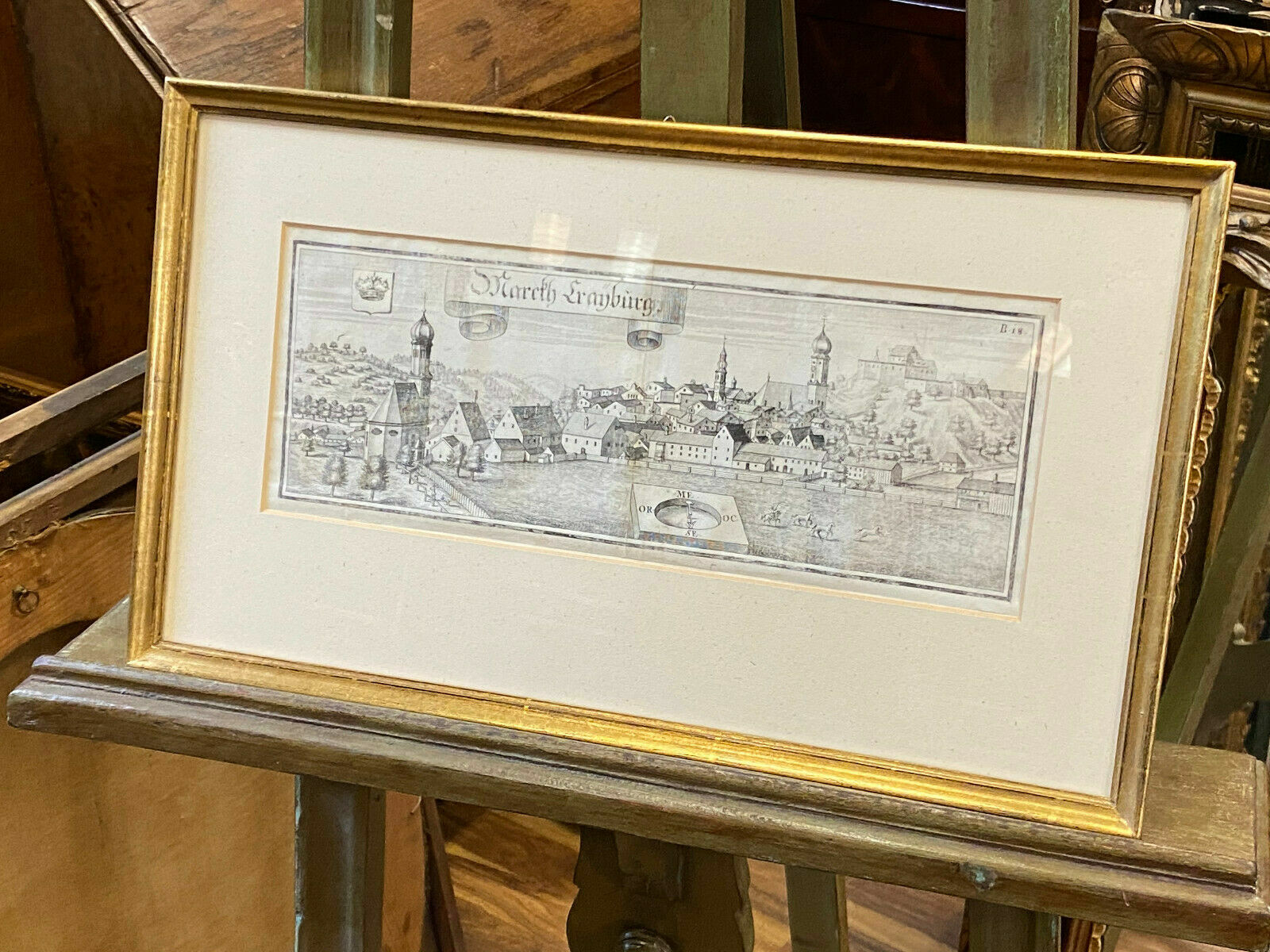 ANTIKER STICH MARKT KRAIBURG HOCHWERTIG GERAHMT SCHÖNER ZUSTAND