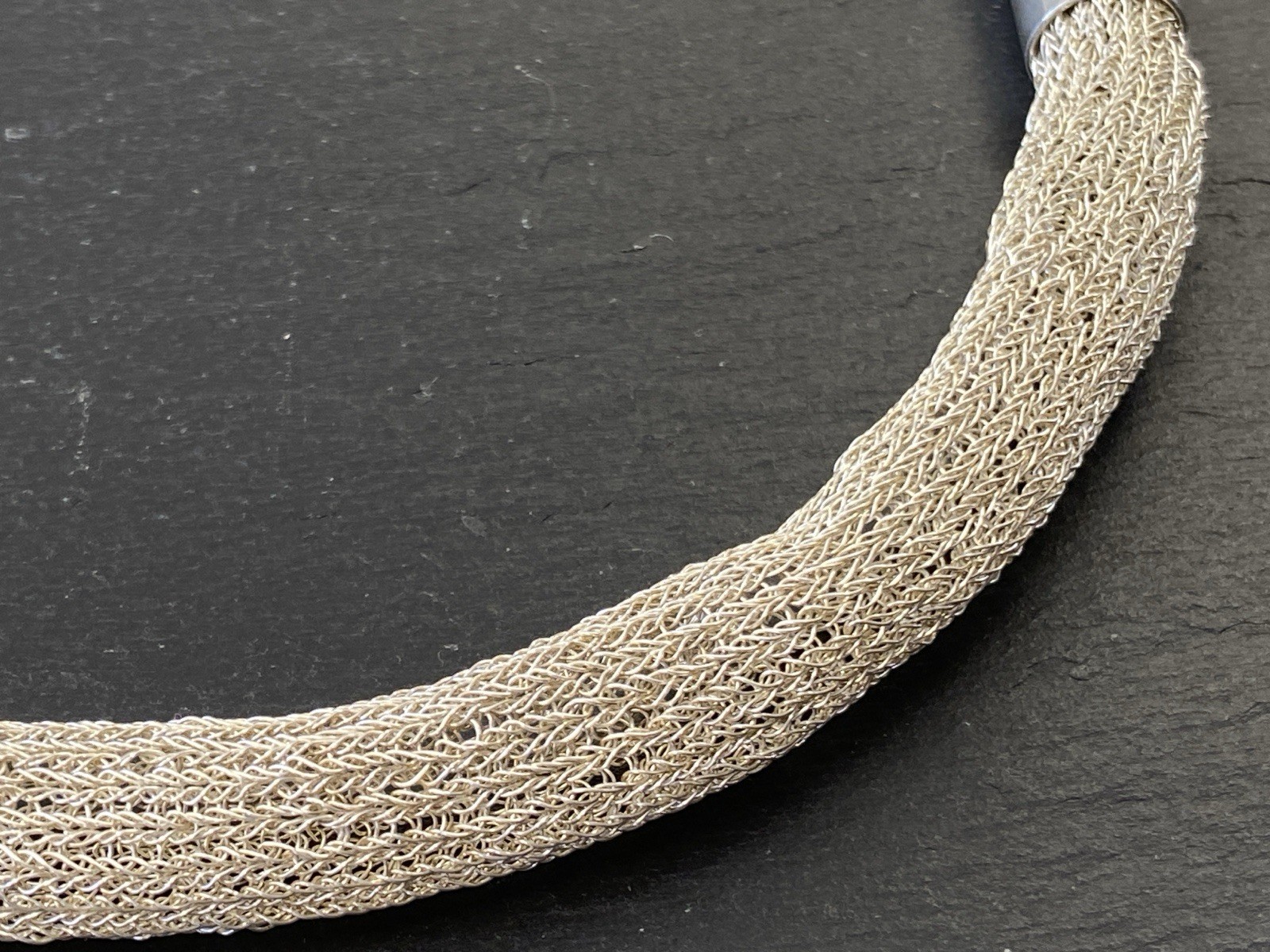 RÖHRENKETTE KETTE ROHRKETTE MODEKETTE 925 STERLING SILBER MESH OPTIK – Bild 5