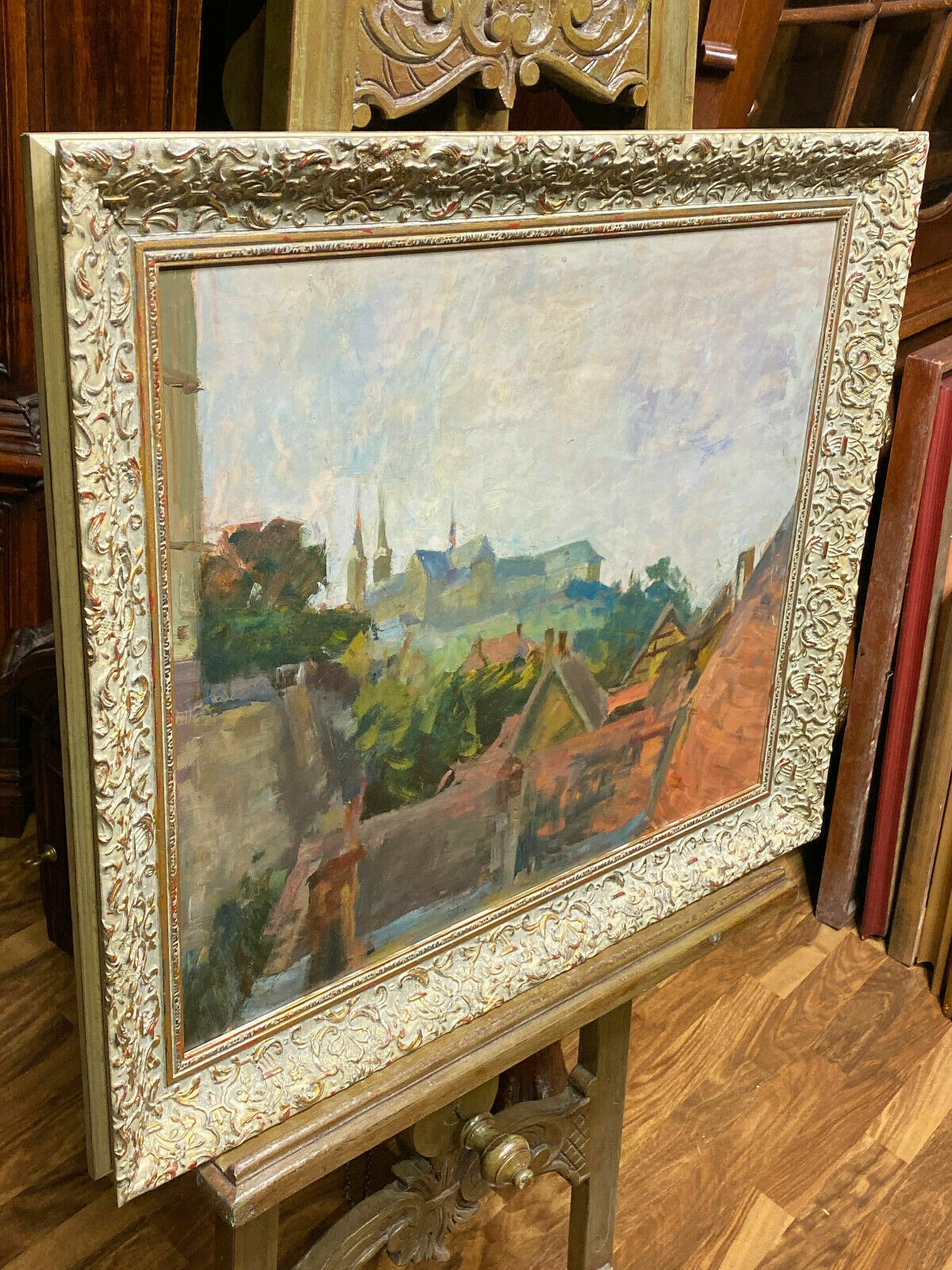 ÖLGEMÄLDE BLICK ÜBER DÄCHER BAMBERG GEMÄLDE ALFRED NICKISCH (1872-1948) attr. – Bild 8