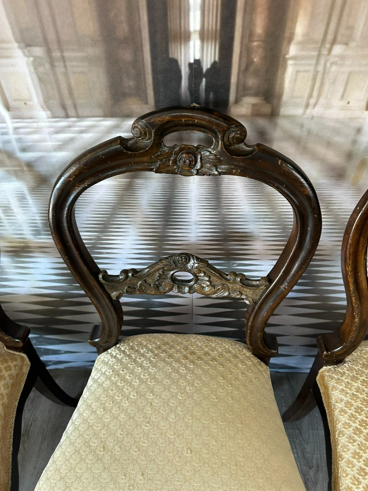 SET 5x ANTIKER NEO BAROCK STUHL UM 1920 SET ANTIKE STÜHLE – Bild 14