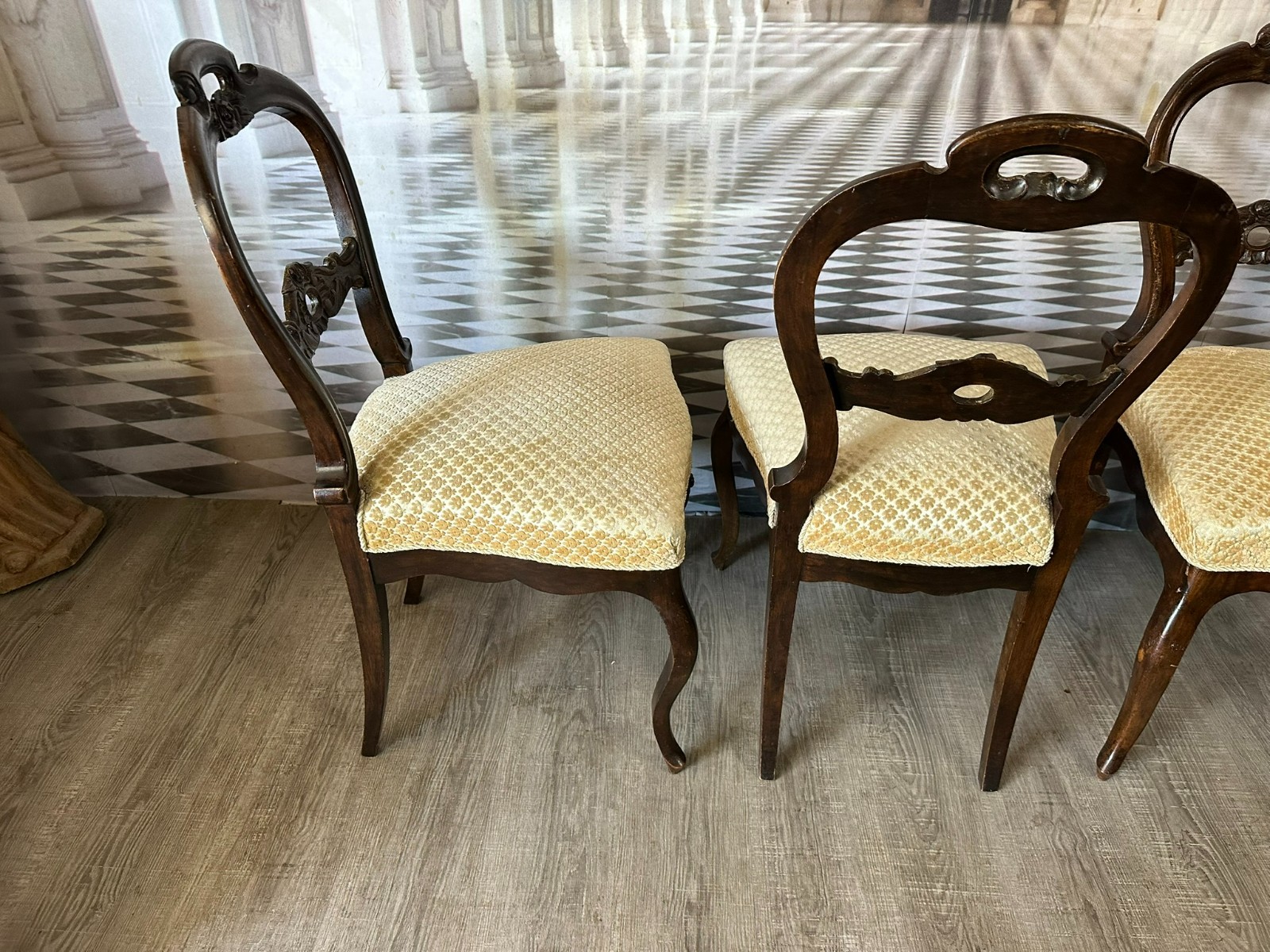 SET 5x ANTIKER NEO BAROCK STUHL UM 1920 SET ANTIKE STÜHLE – Bild 16