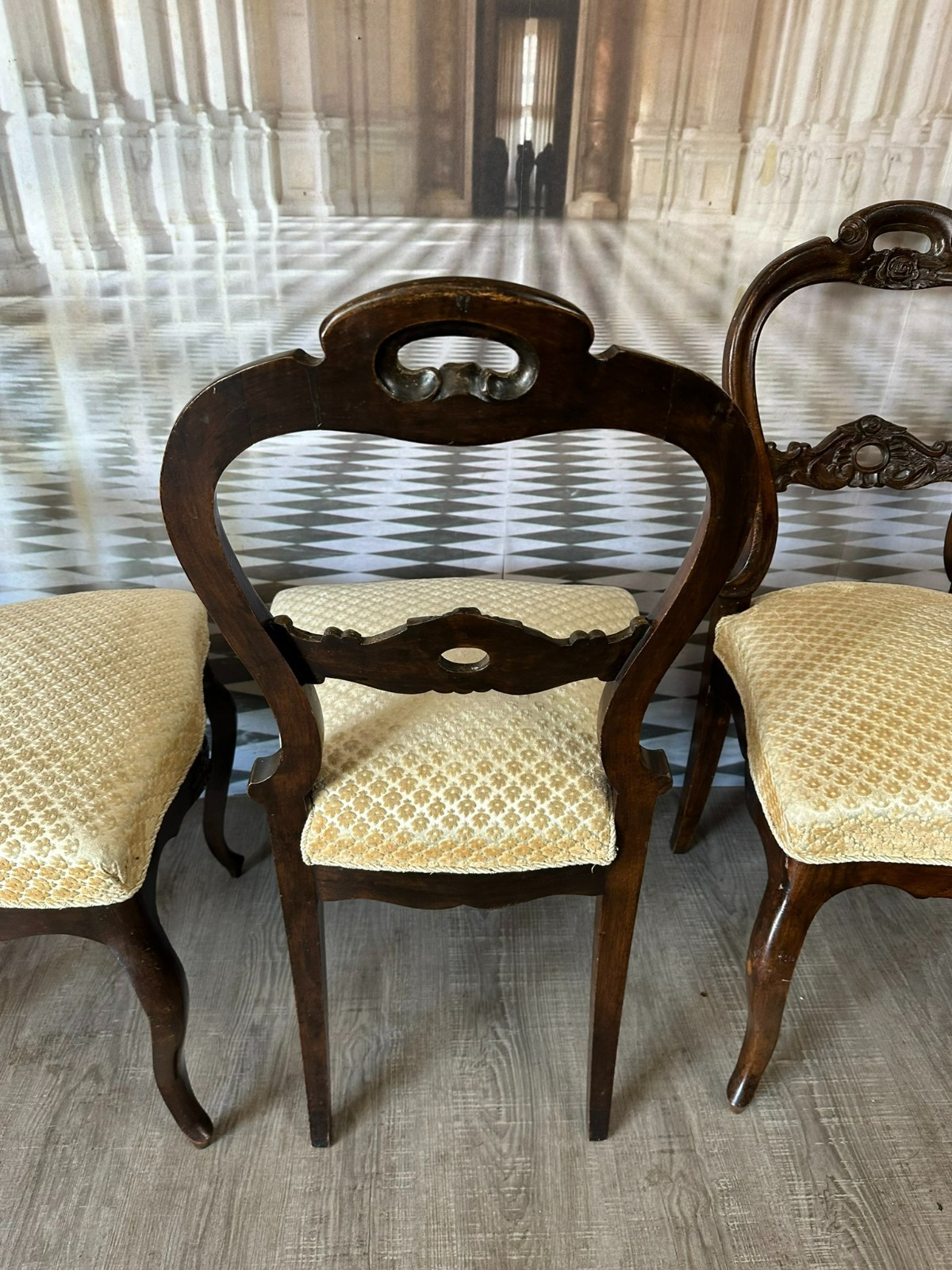 SET 5x ANTIKER NEO BAROCK STUHL UM 1920 SET ANTIKE STÜHLE – Bild 17