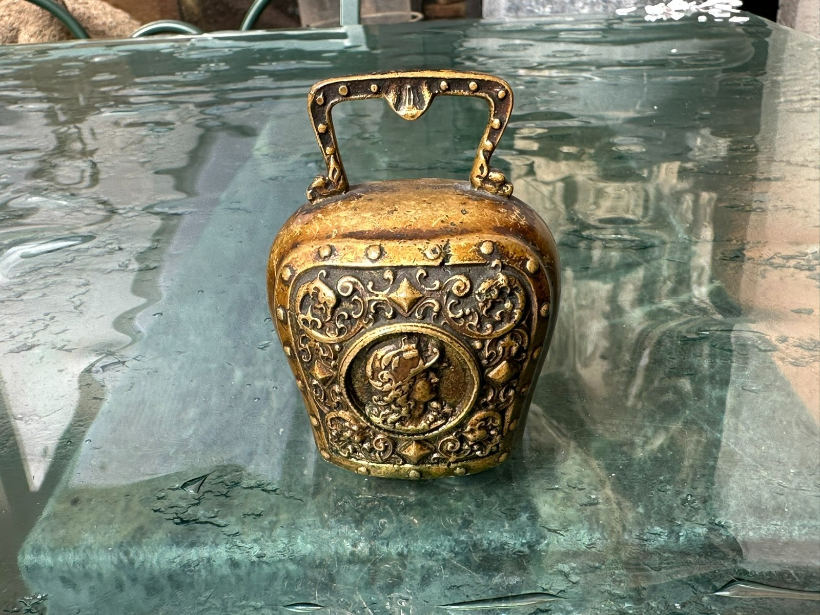 ANTIKE TISCHGLOCKE GLOCKE HISTORISMUS UM 1880 IN RENAISSANCE STIL