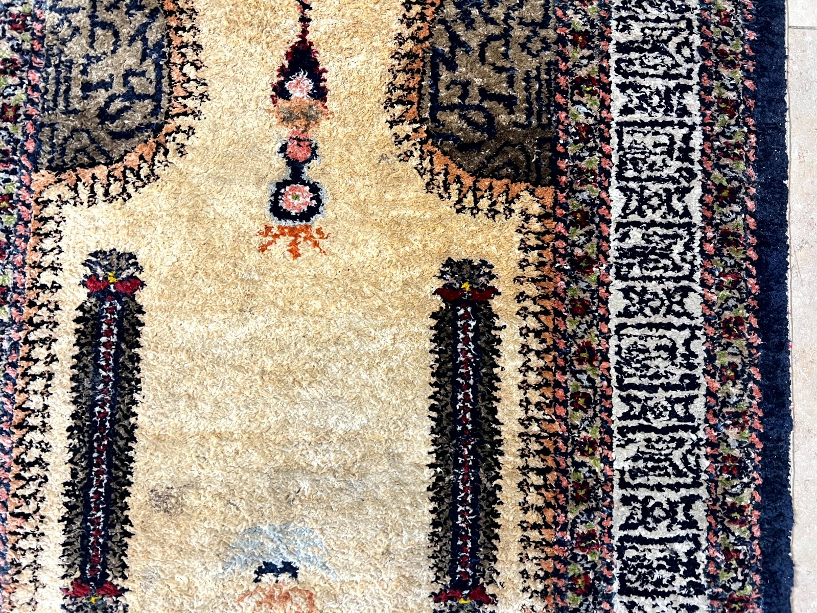 ALTER ORIENTTEPPICH GEBETSTEPPICH TEPPICH AUS WOLLE HANDGEKNÜPFT 150x83cm – Bild 9