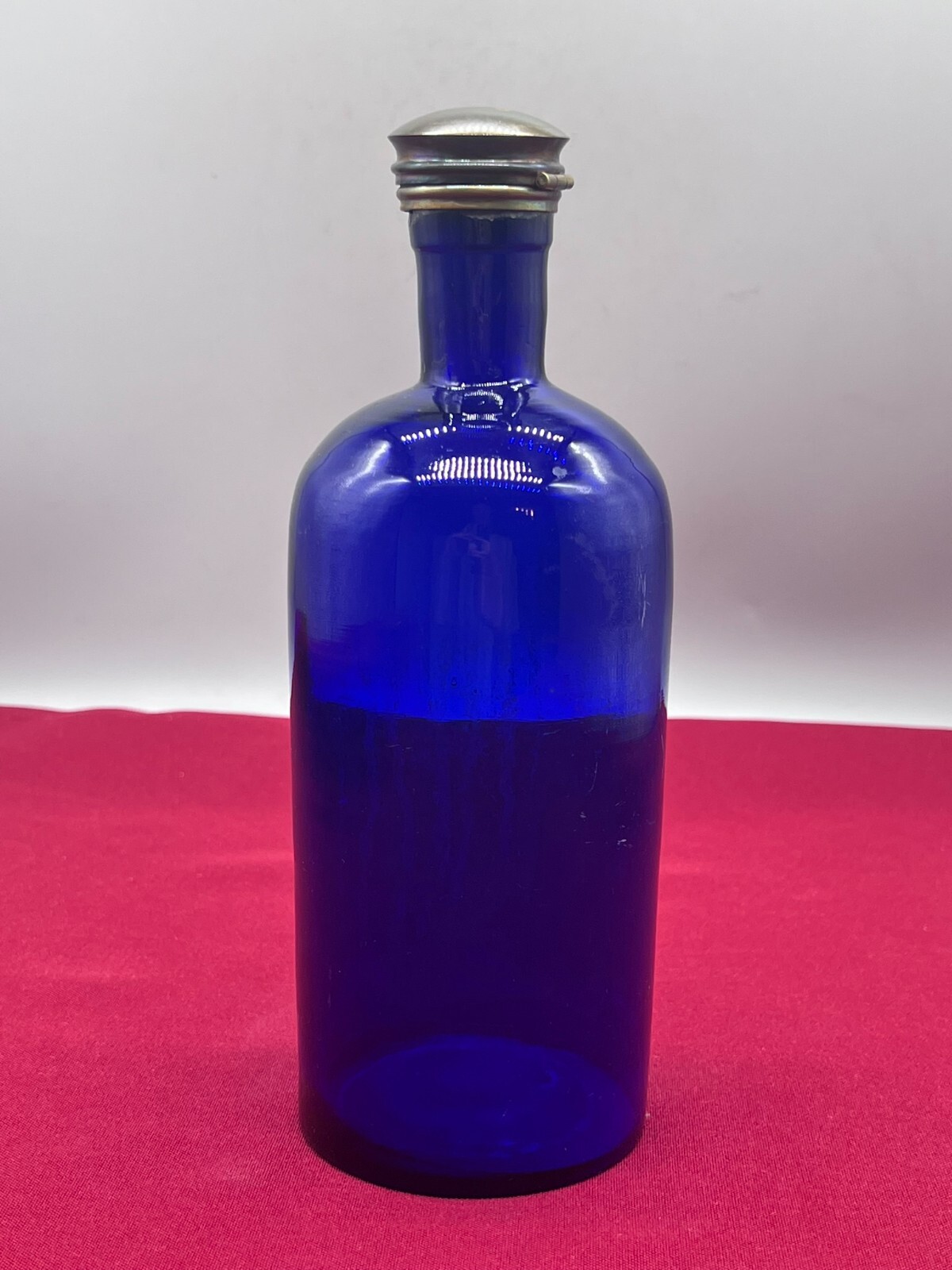 ANTIKE APOTHEKERFLASCHE AUS GLAS MIT KUPFER MONTUR – Bild 3