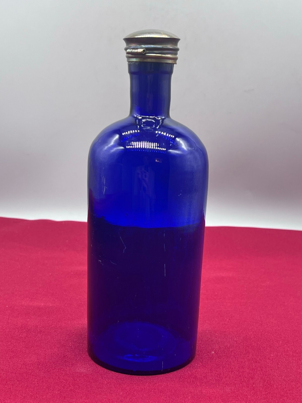 ANTIKE APOTHEKERFLASCHE AUS GLAS MIT KUPFER MONTUR – Bild 4