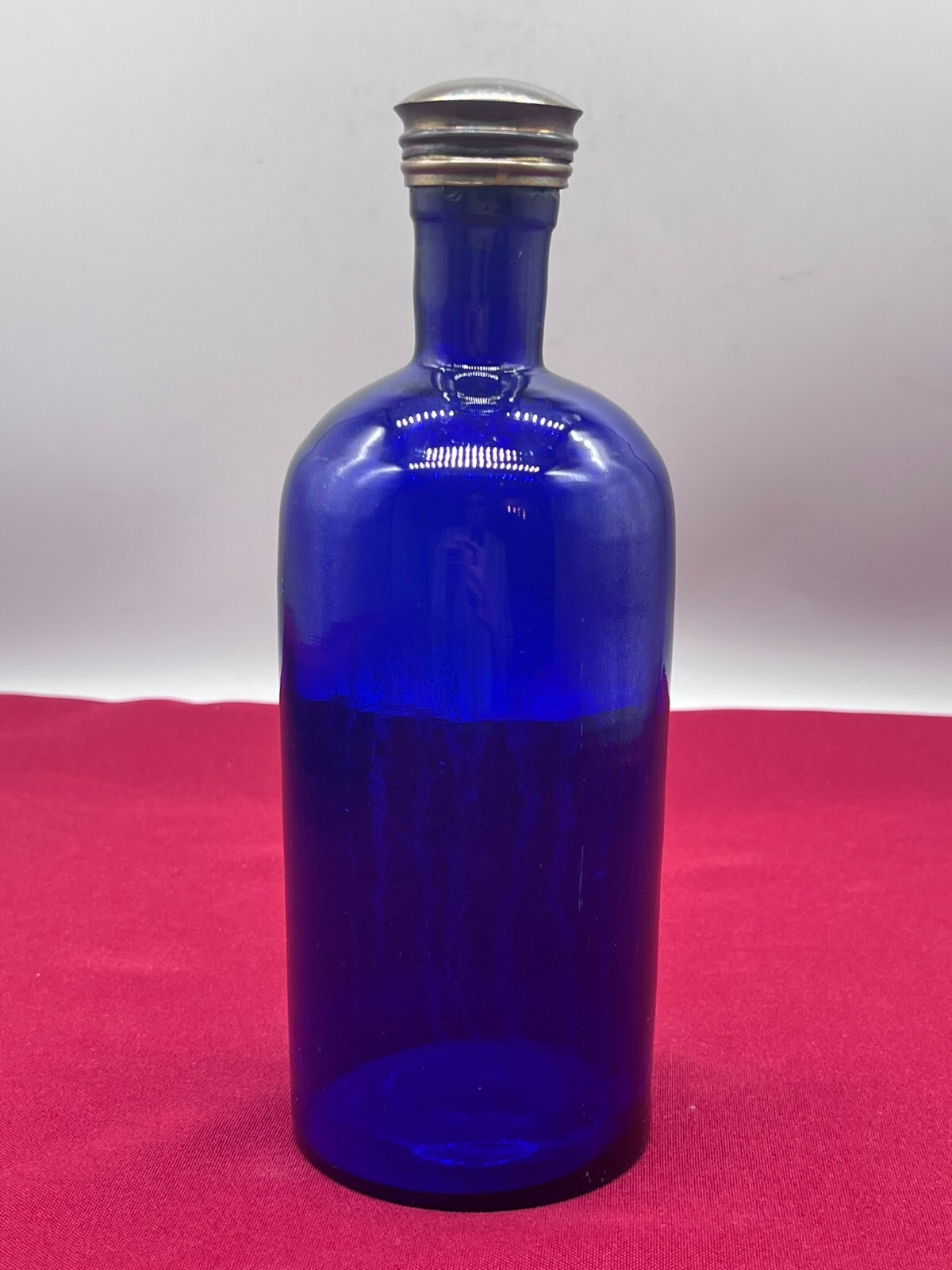 ANTIKE APOTHEKERFLASCHE AUS GLAS MIT KUPFER MONTUR – Bild 5