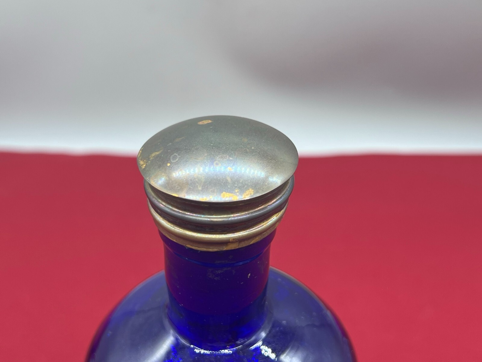 ANTIKE APOTHEKERFLASCHE AUS GLAS MIT KUPFER MONTUR – Bild 6