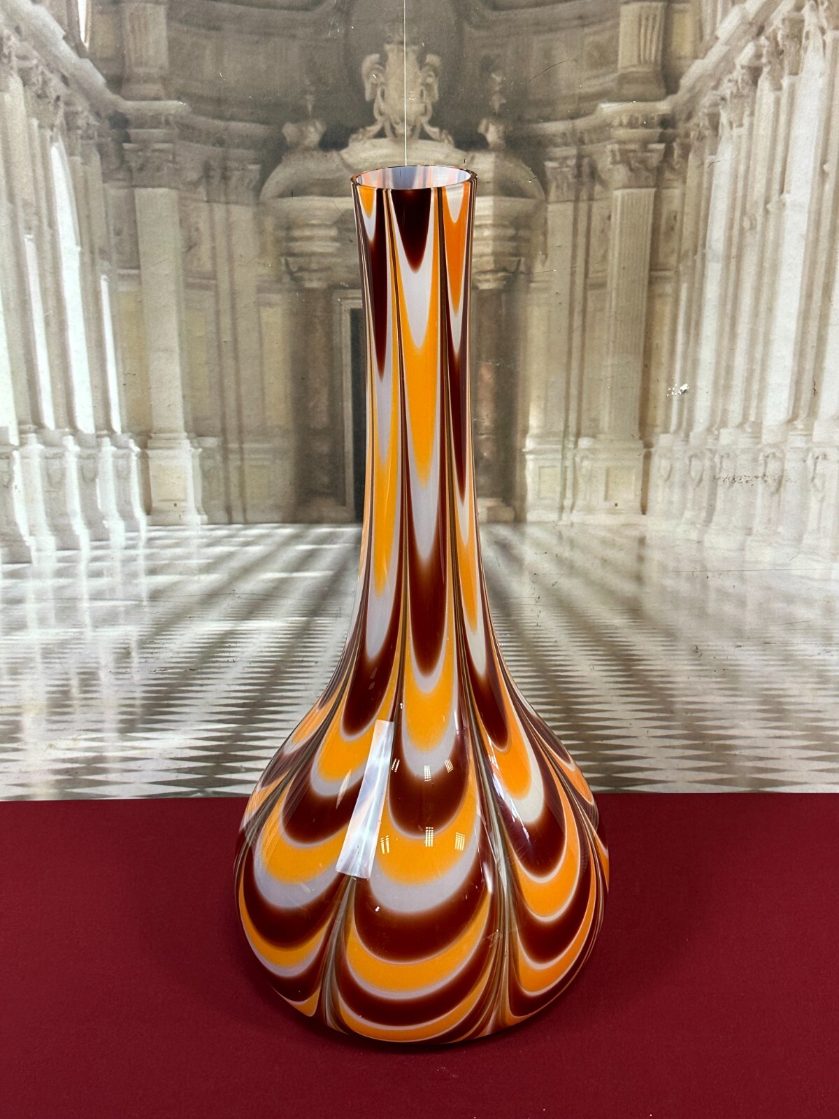 VINTAGE BODENVASE GROSSE VASE AUS GLAS LOLLIPOP SPACE AGE SCHOTT ZWIESEL 62x28cm