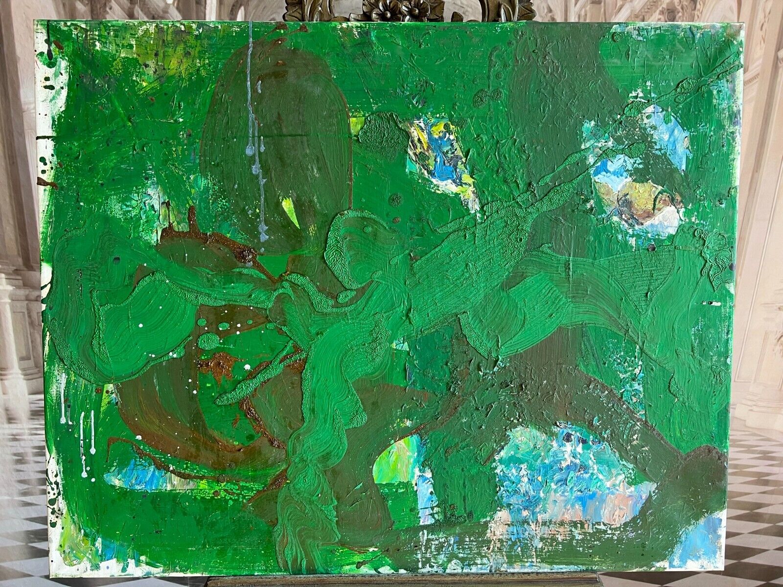 ACRYLGEMÄLDE MODERN GROSSES GEMÄLDE VON WALDEMAR KUFNER (1940-2016) 100x80cm – Bild 4