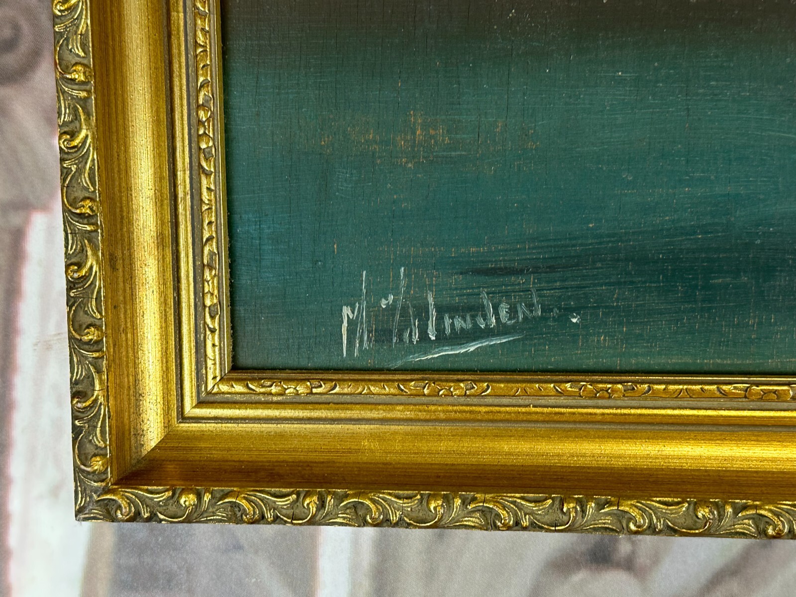 ÖLGEMÄLDE BLUMEN STILLLEBEN GEMÄLDE SIGNIERT UND GERAHMT 84x43cm – Bild 6