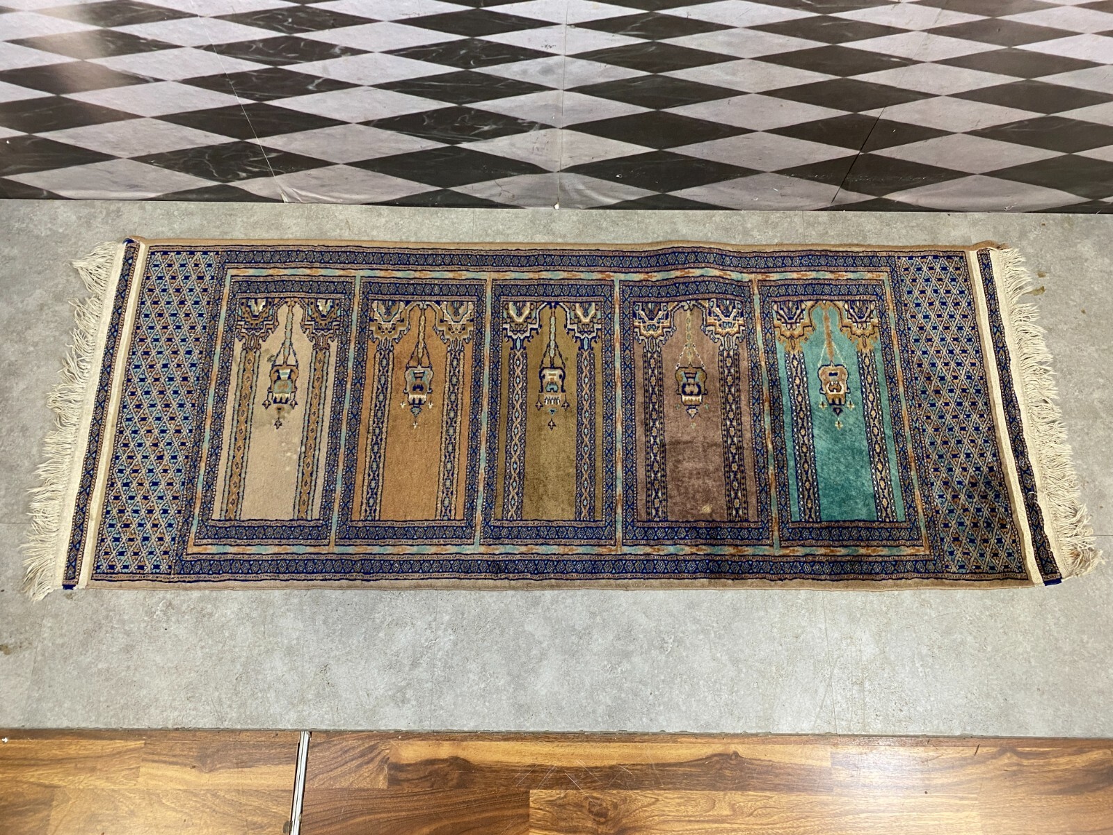 ORIENTTEPPICH TEPPICH BRÜCKE AUS WOLLE HANDGEKNÜPFT 167x62cm