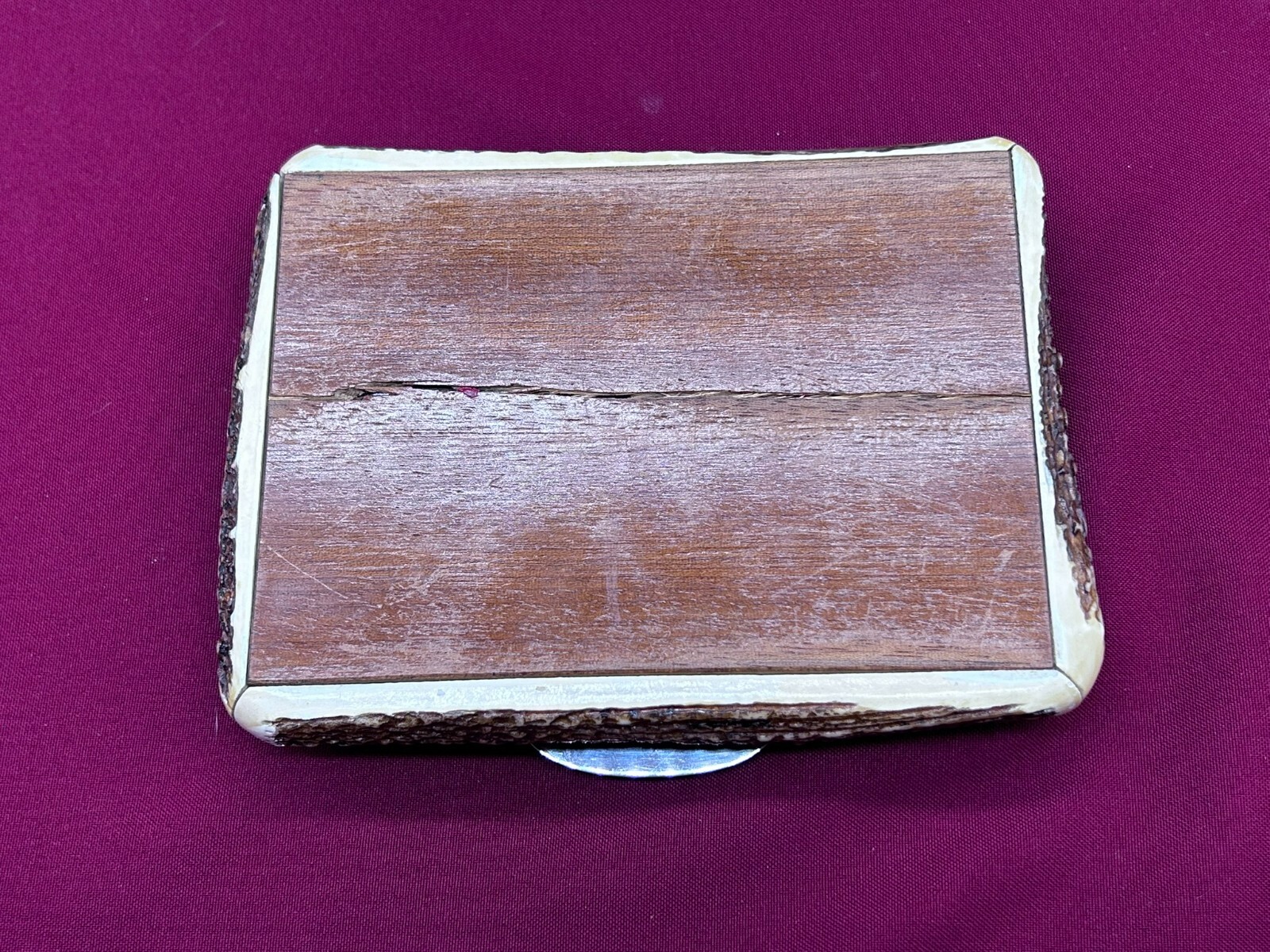 GROSSE DECKEL DOSE AUS HORN MASSIVE SILBER 900 MONTUR AUERHAHN GRAVUR – Bild 22