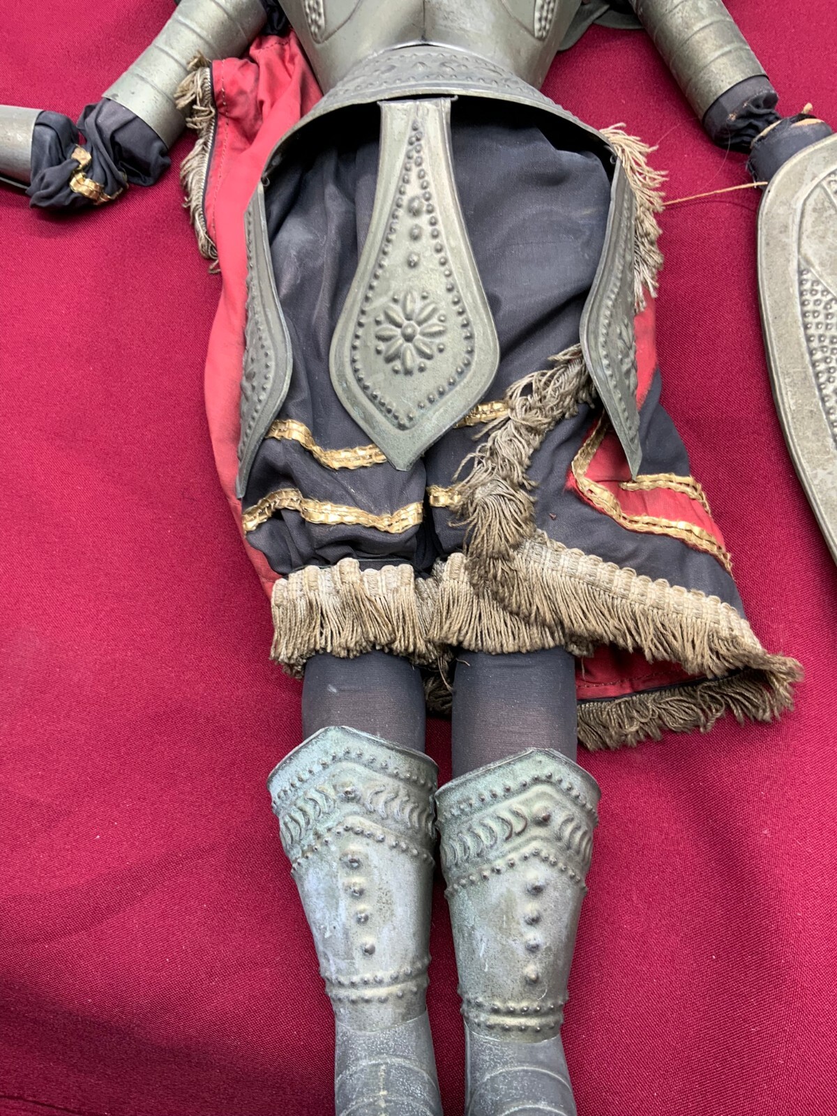 GROSSE ANTIKE PUPPE RITTER MIT SCHWERT ANFANG 20-TES JHDT 60cm – Bild 6