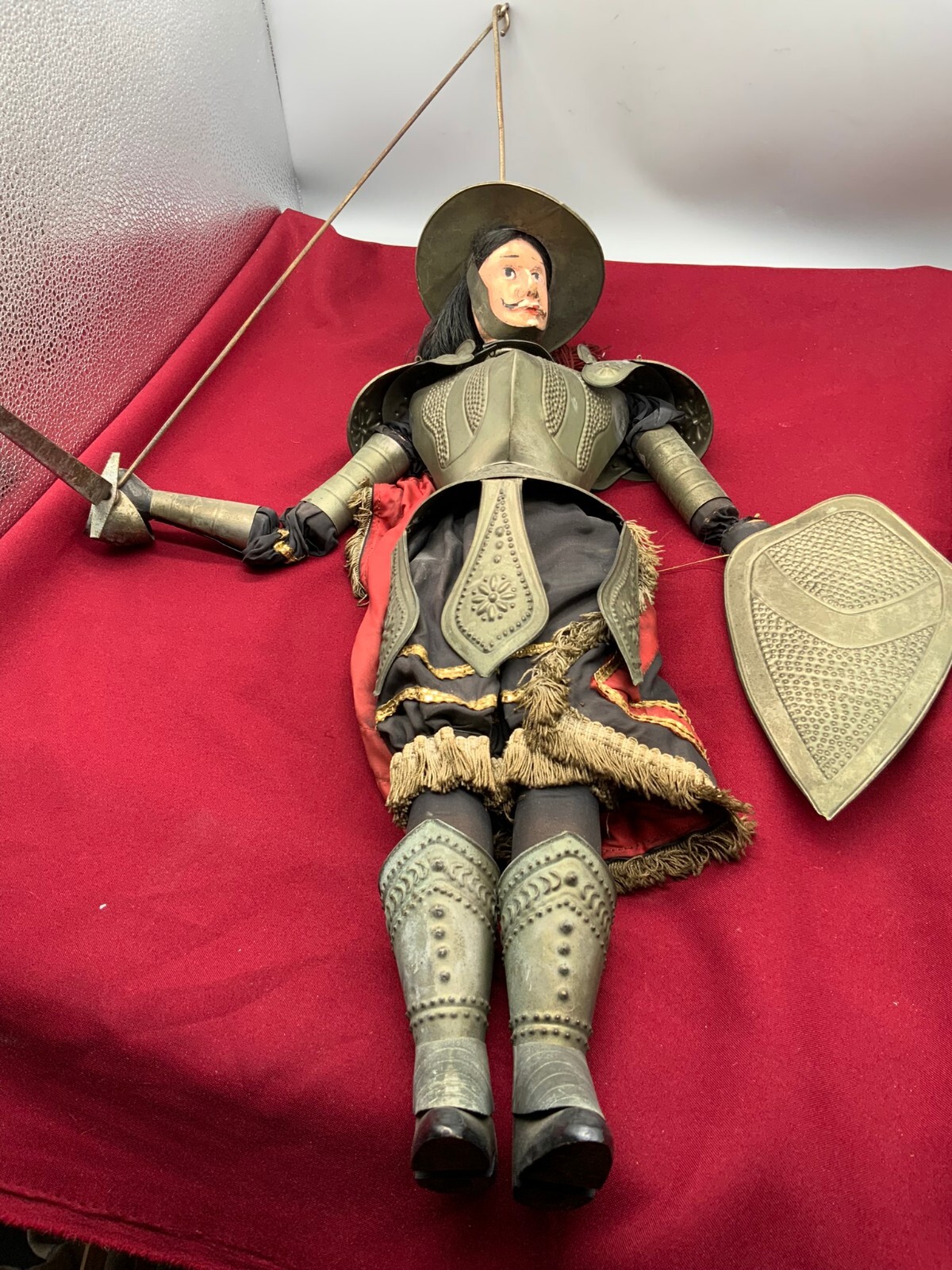 GROSSE ANTIKE PUPPE RITTER MIT SCHWERT ANFANG 20-TES JHDT 60cm