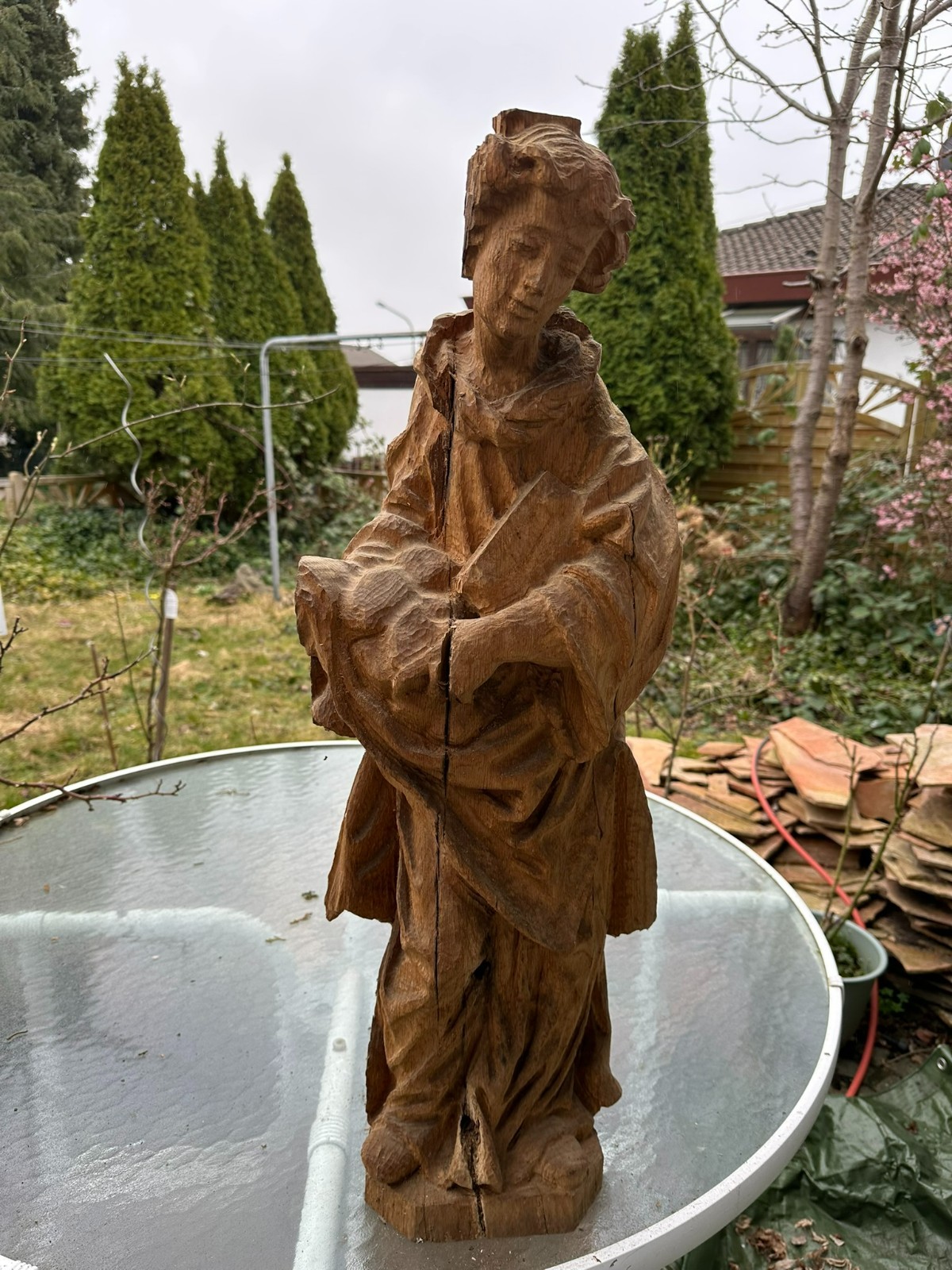 NEO GOTIK HEILIGENFIGUR EICHE HANDGESCHNITZT 80cm 20 TES