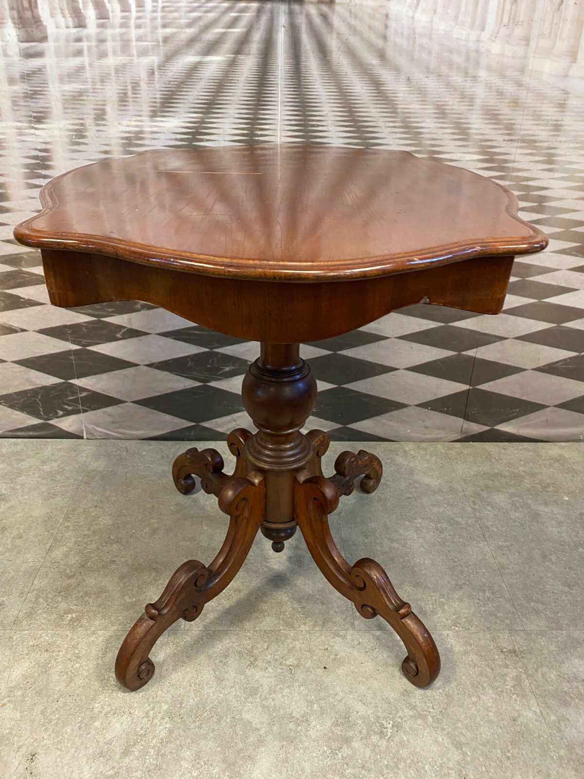 ANTIKER BEISTELLTISCH LOUIS PHILIPPE UM 1860 MAHAGONI BIEDERMEIER TISCH – Bild 12