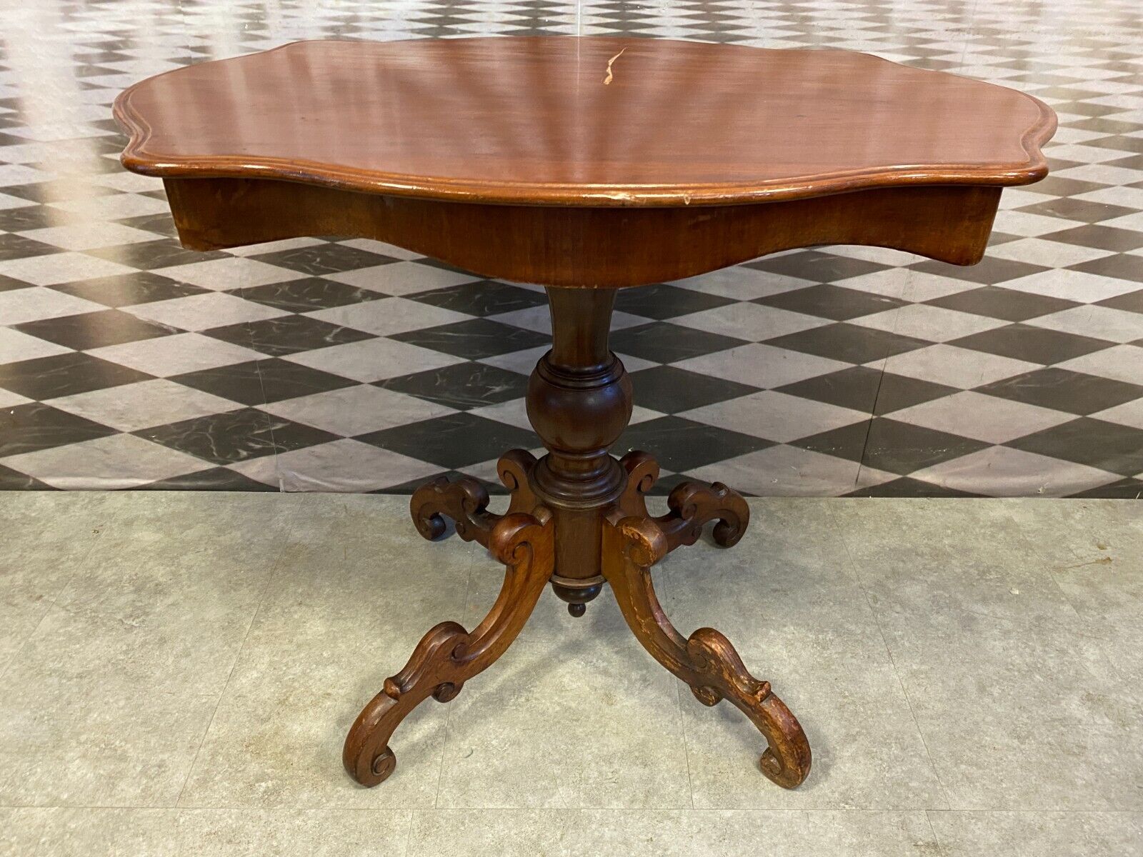 ANTIKER BEISTELLTISCH LOUIS PHILIPPE UM 1860 MAHAGONI BIEDERMEIER TISCH – Bild 14