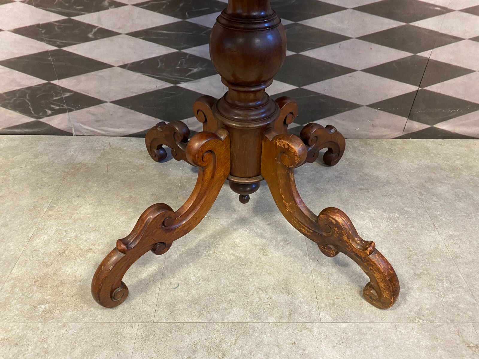 ANTIKER BEISTELLTISCH LOUIS PHILIPPE UM 1860 MAHAGONI BIEDERMEIER TISCH – Bild 15