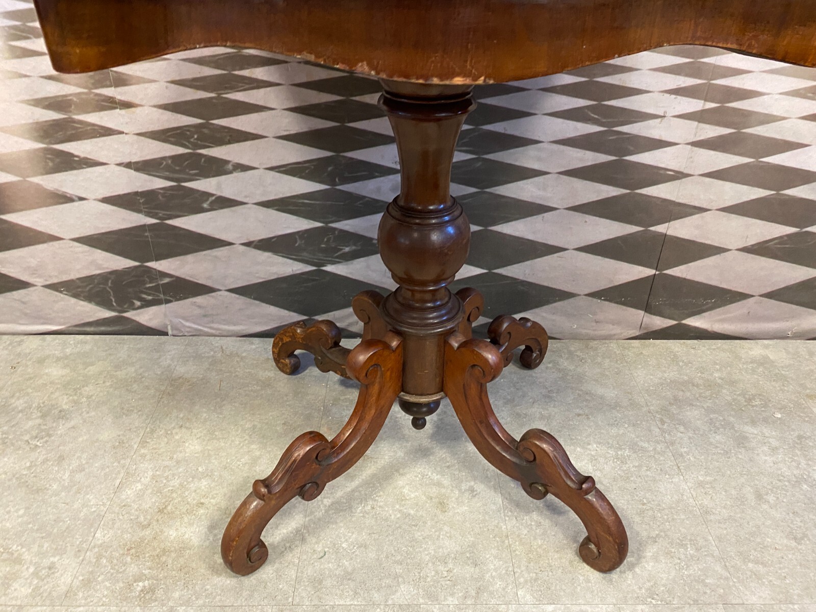 ANTIKER BEISTELLTISCH LOUIS PHILIPPE UM 1860 MAHAGONI BIEDERMEIER TISCH – Bild 7