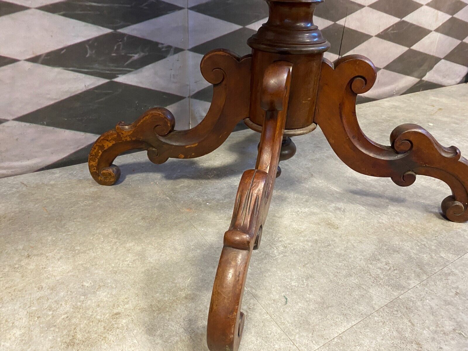 ANTIKER BEISTELLTISCH LOUIS PHILIPPE UM 1860 MAHAGONI BIEDERMEIER TISCH – Bild 8