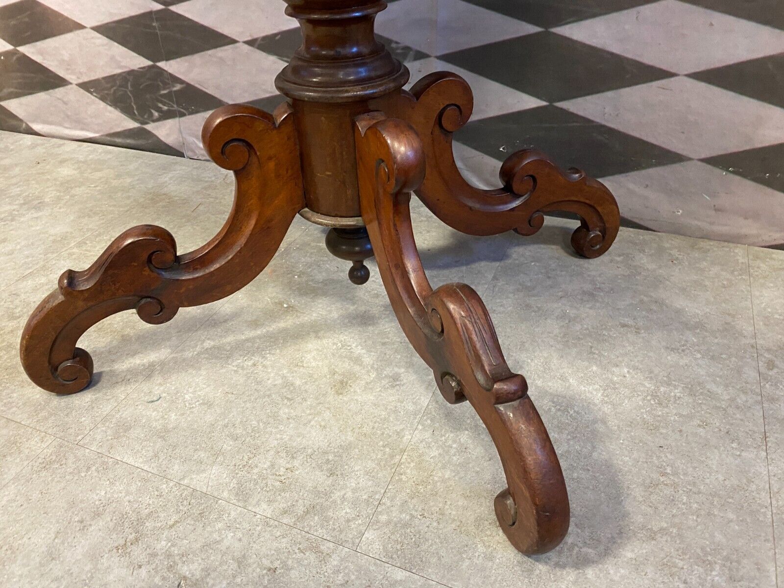 ANTIKER BEISTELLTISCH LOUIS PHILIPPE UM 1860 MAHAGONI BIEDERMEIER TISCH – Bild 9