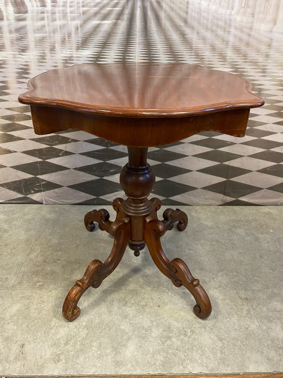 ANTIKER BEISTELLTISCH LOUIS PHILIPPE UM 1860 MAHAGONI BIEDERMEIER TISCH – Bild 10
