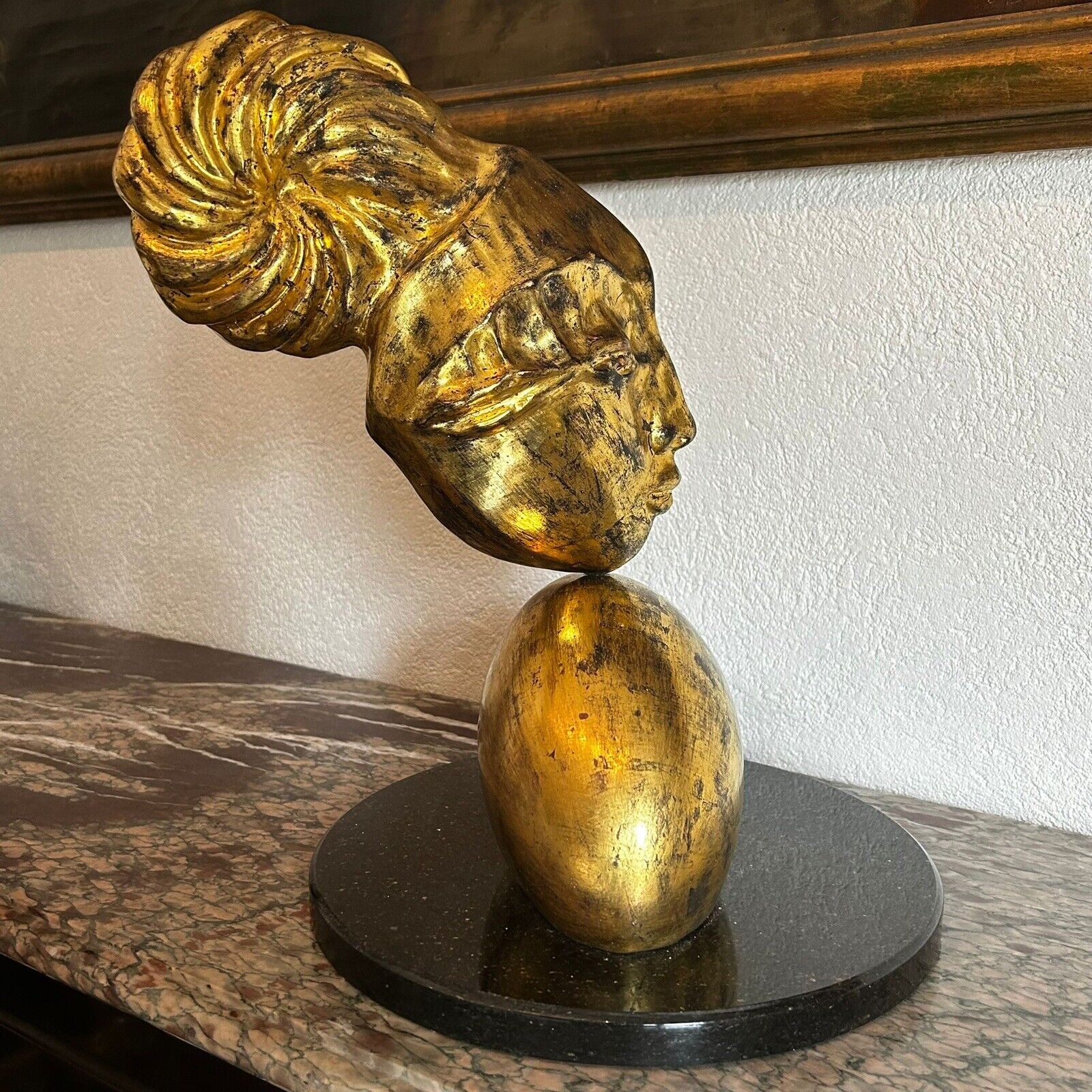 UNIKAT KERAMIK SKULPTUR MODERN CLARA ENZO ARDUINI VERGOLDET GRANIT SOCKEL – Bild 4
