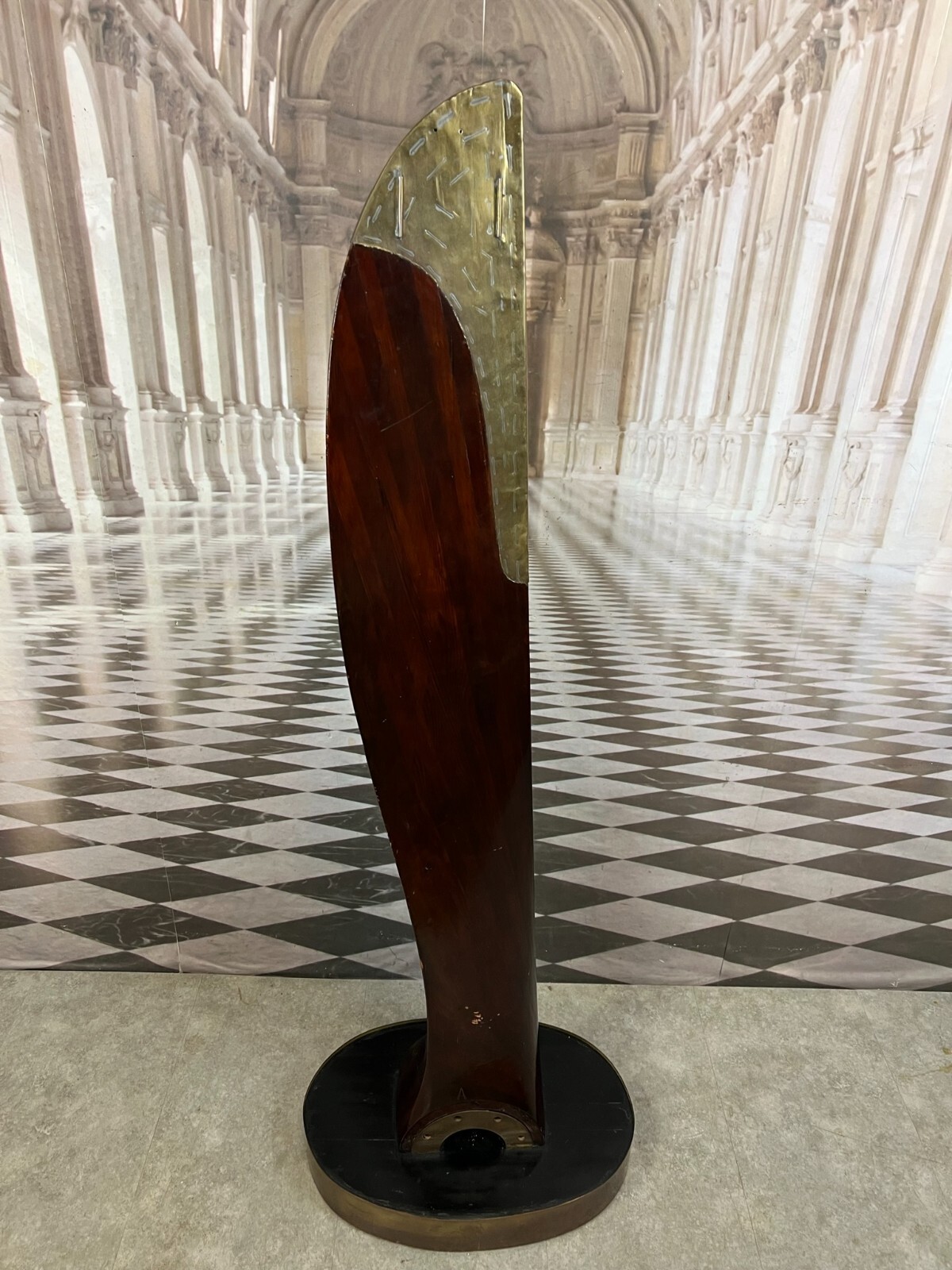 PROPELLERBLATT PROPELLER ANTIK MONTIERT AUF SOCKEL KUNSTWERK – Bild 12