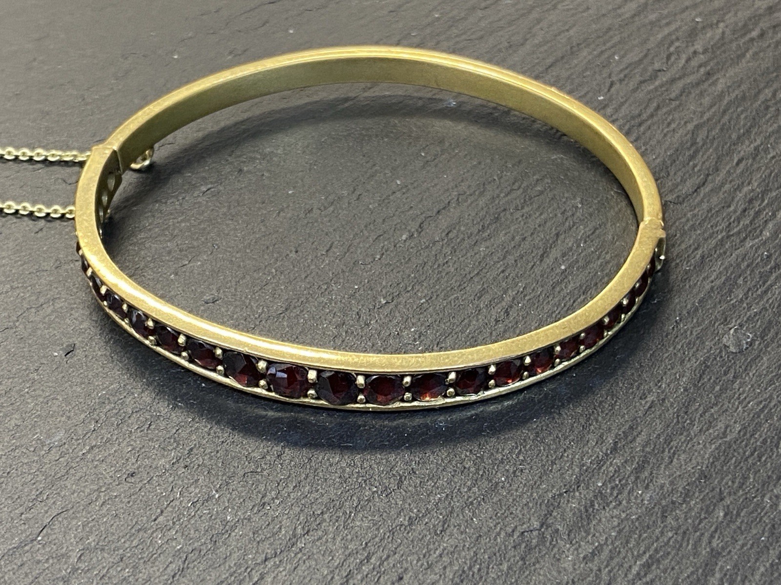 ARMREIF ARMBAND ARTDECO 1920 GRANAT GRANATE KUPFER VERGOLDET – Bild 3