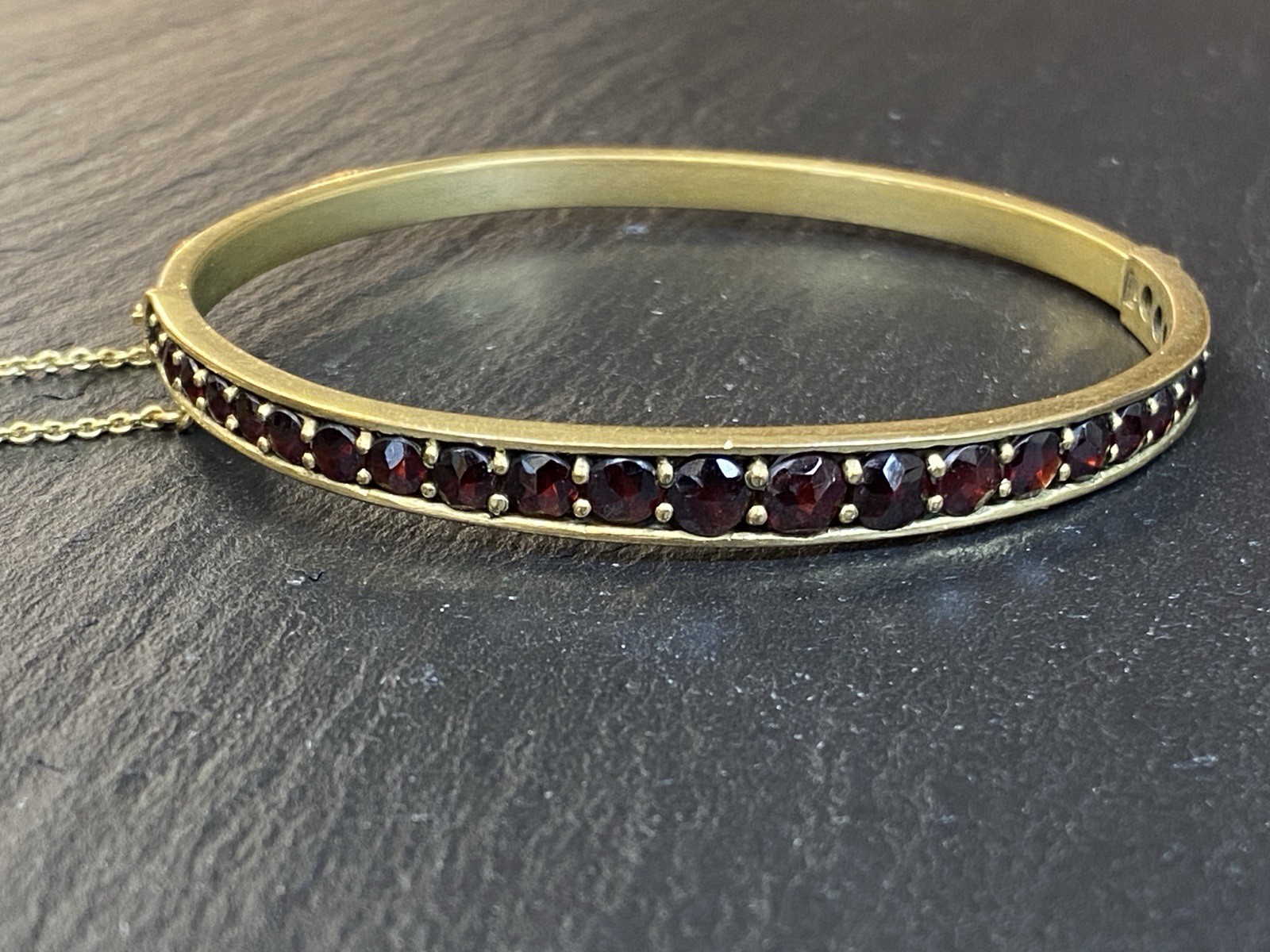 ARMREIF ARMBAND ARTDECO 1920 GRANAT GRANATE KUPFER VERGOLDET – Bild 4