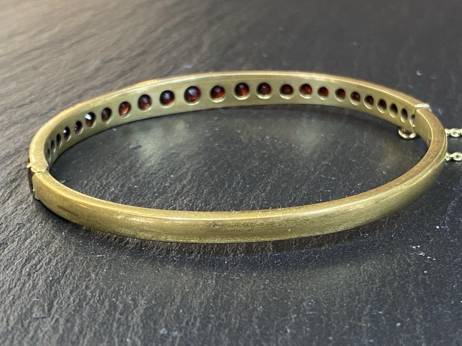 ARMREIF ARMBAND ARTDECO 1920 GRANAT GRANATE KUPFER VERGOLDET – Bild 7