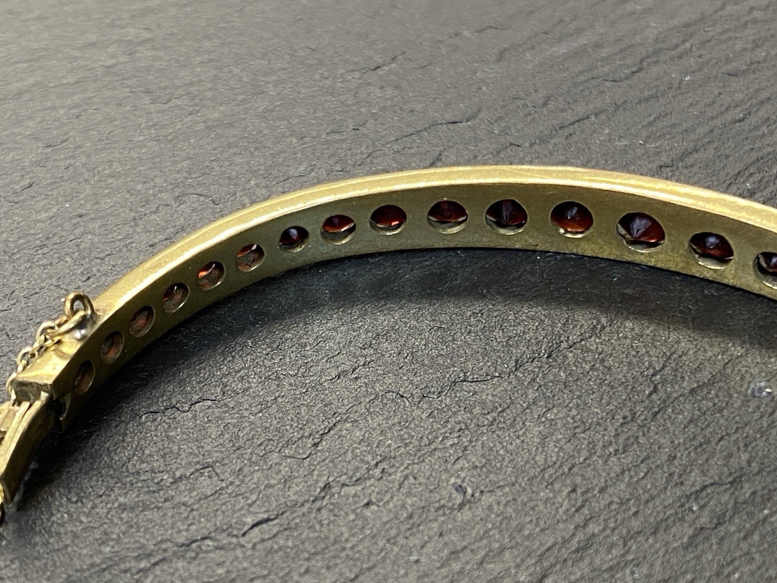 ARMREIF ARMBAND ARTDECO 1920 GRANAT GRANATE KUPFER VERGOLDET – Bild 8